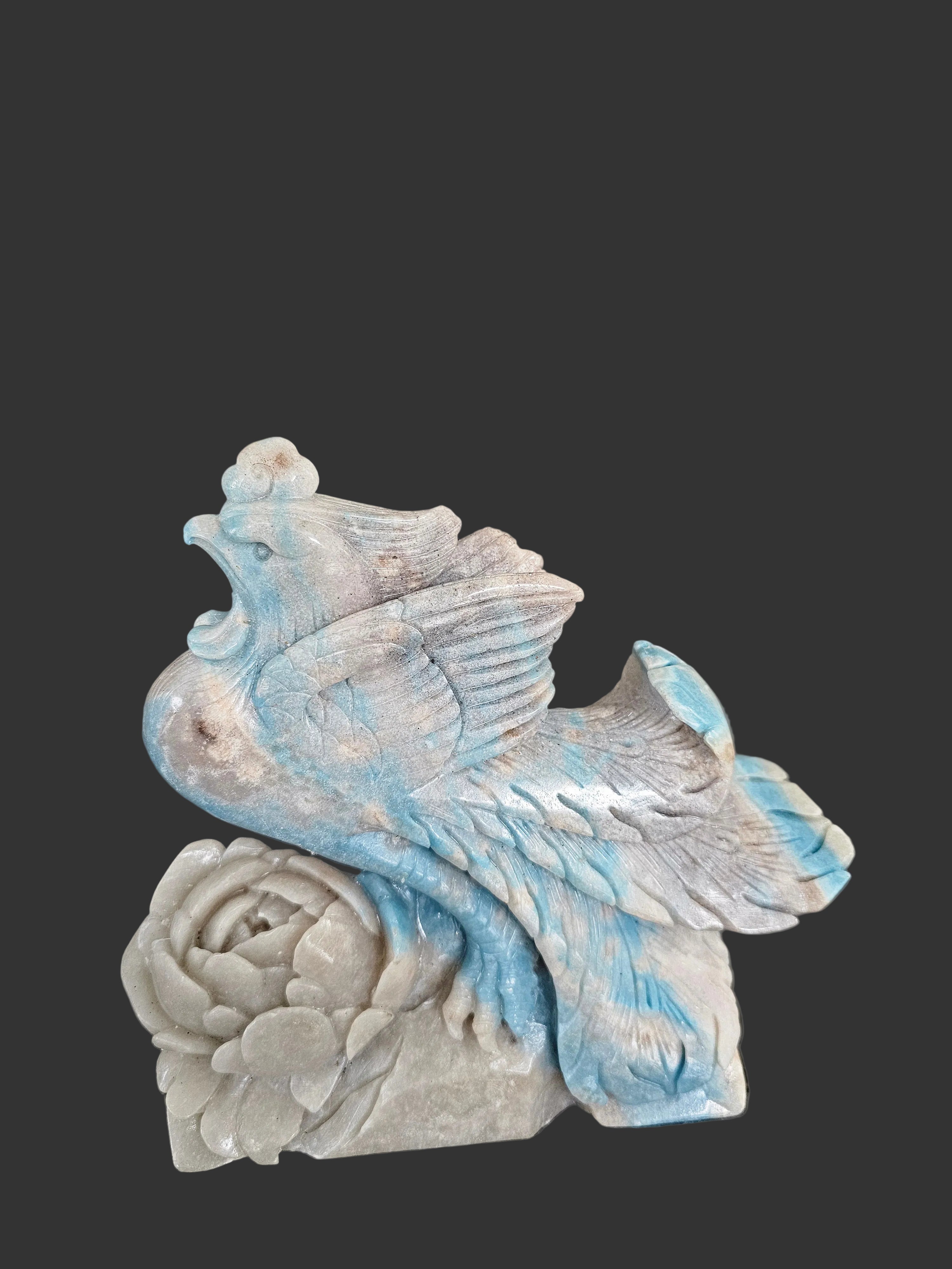 Troilleite Phoenix hand carved statue