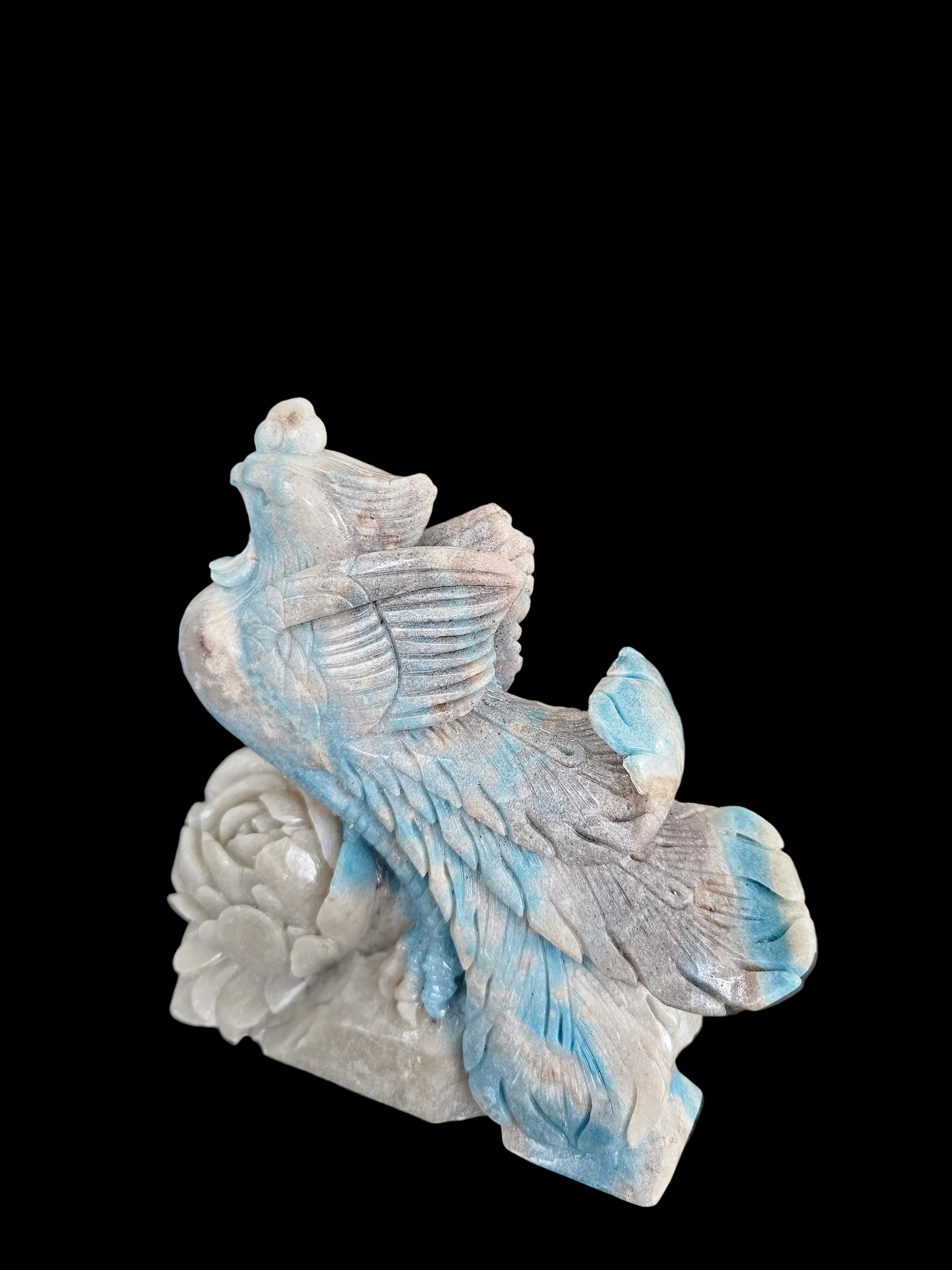 Troilleite Phoenix hand carved statue