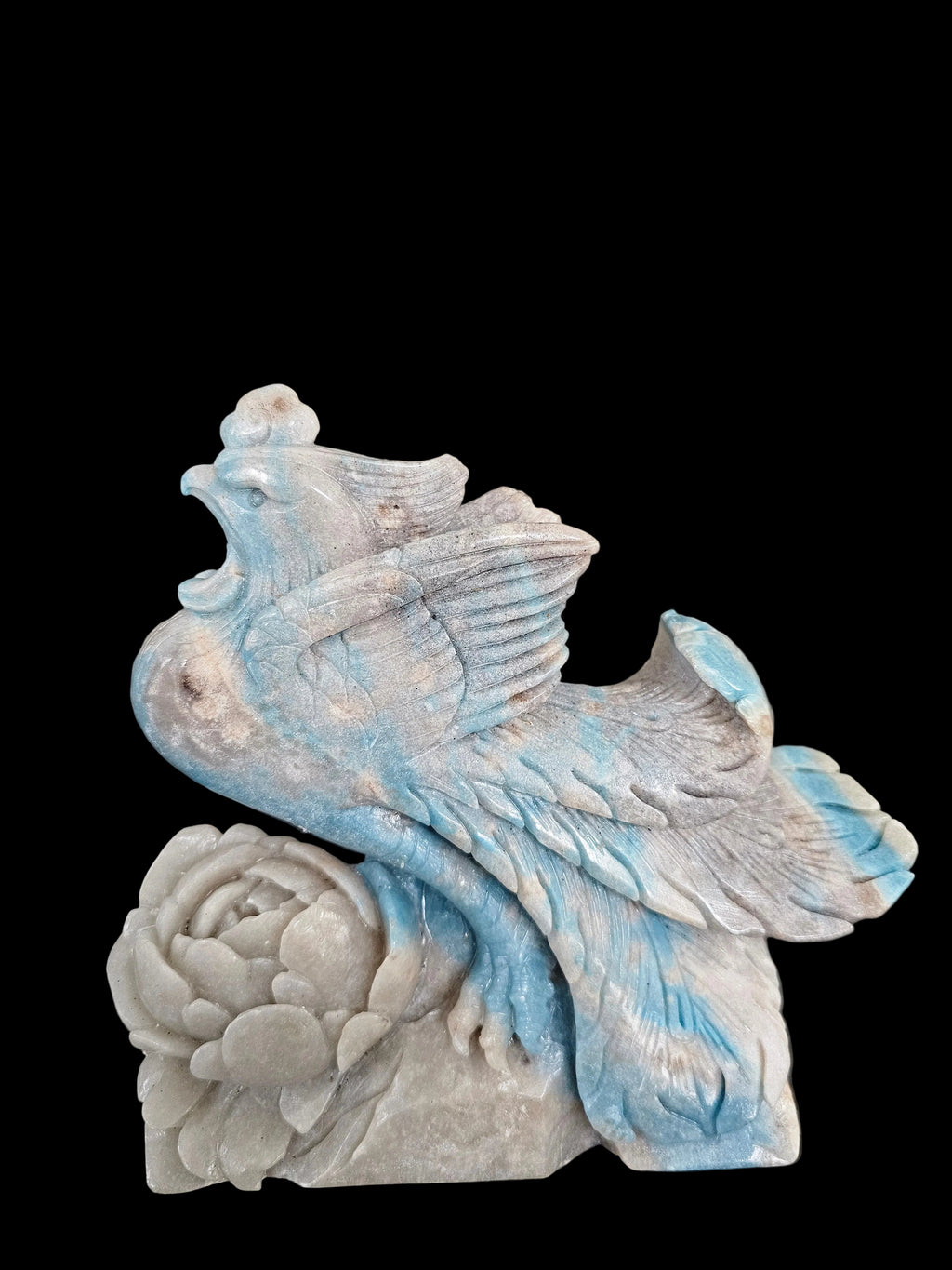 Troilleite Phoenix hand carved statue
