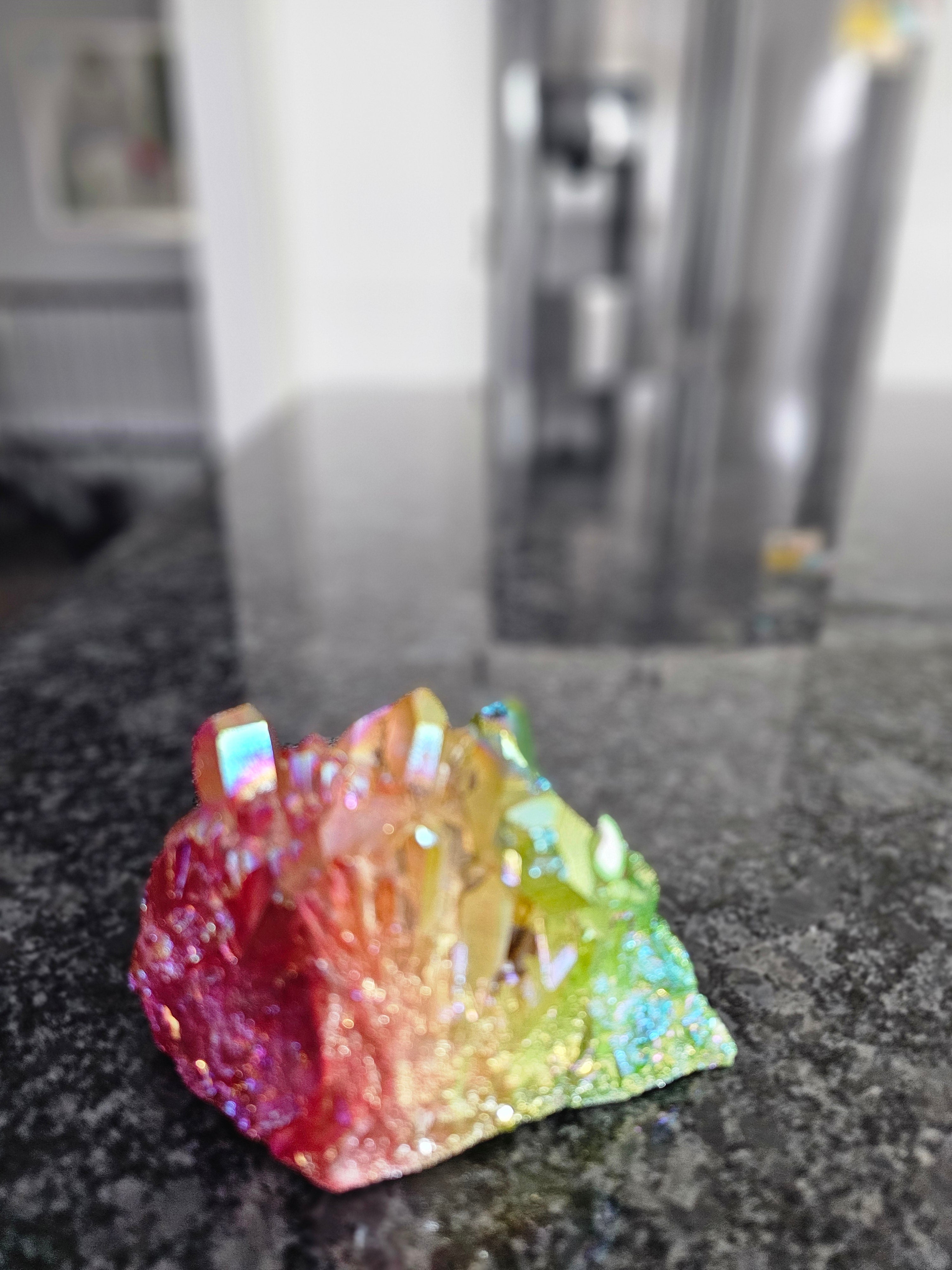 Rainbow Aura Quartz Cluster