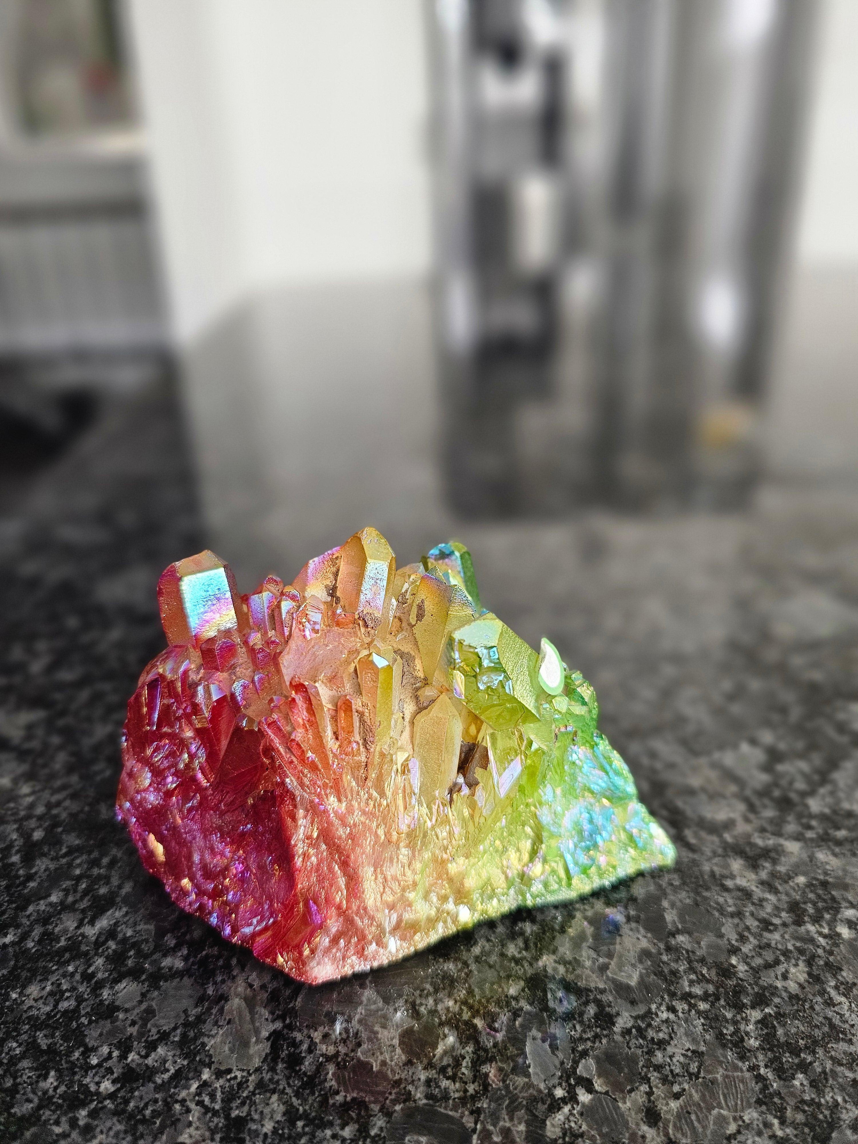 Rainbow Aura Quartz Cluster