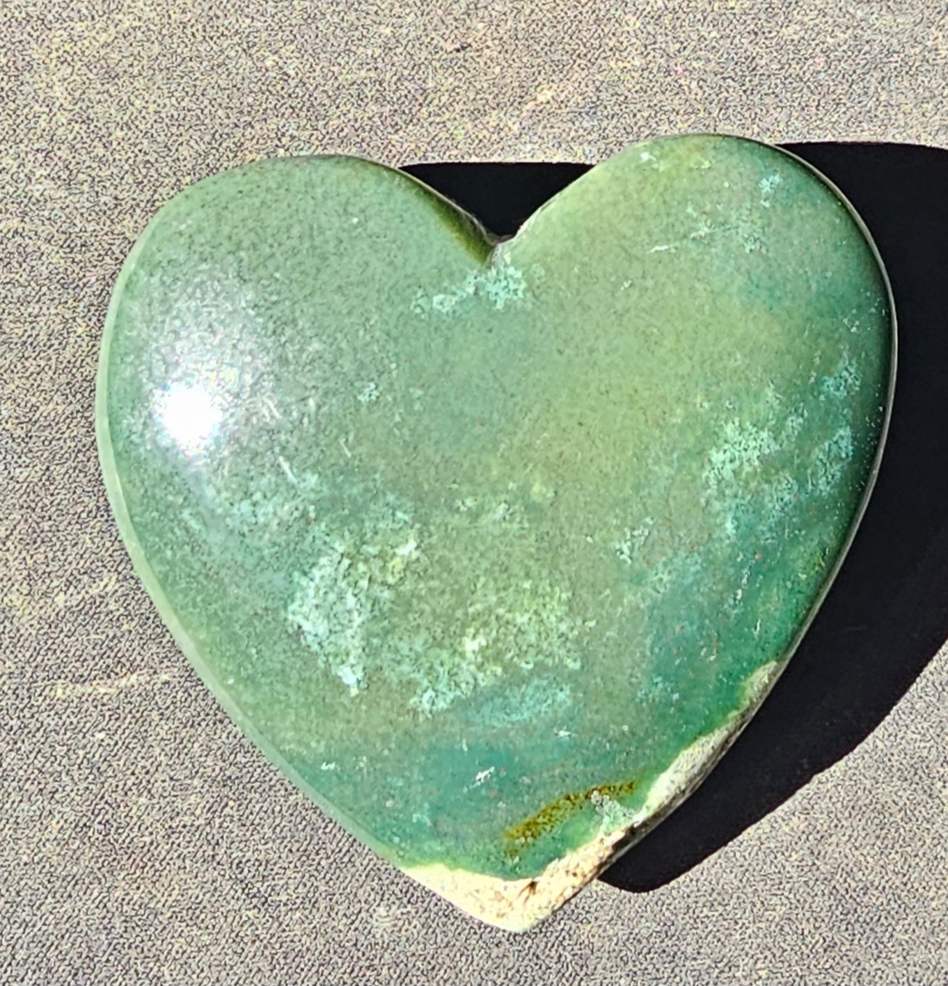 Green Jade Heart shape