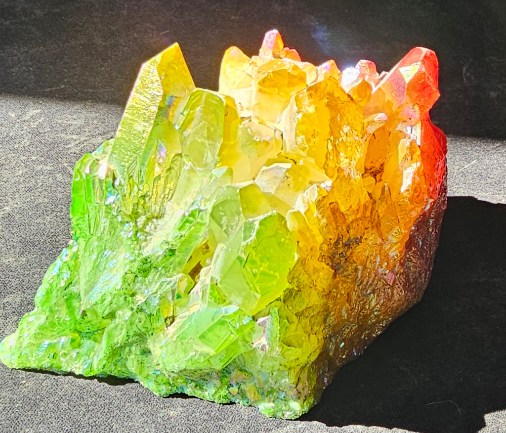 Rainbow Aura Quartz Cluster