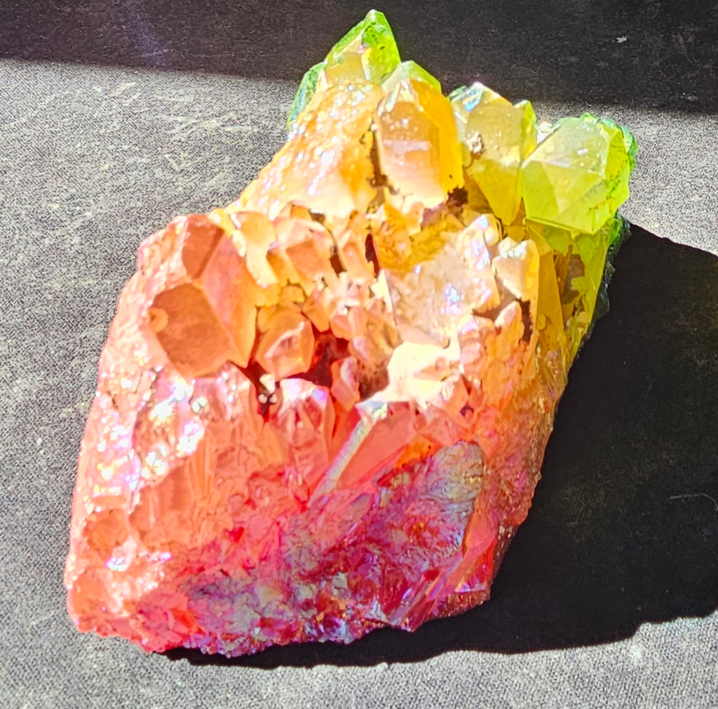 Rainbow Aura Quartz Cluster