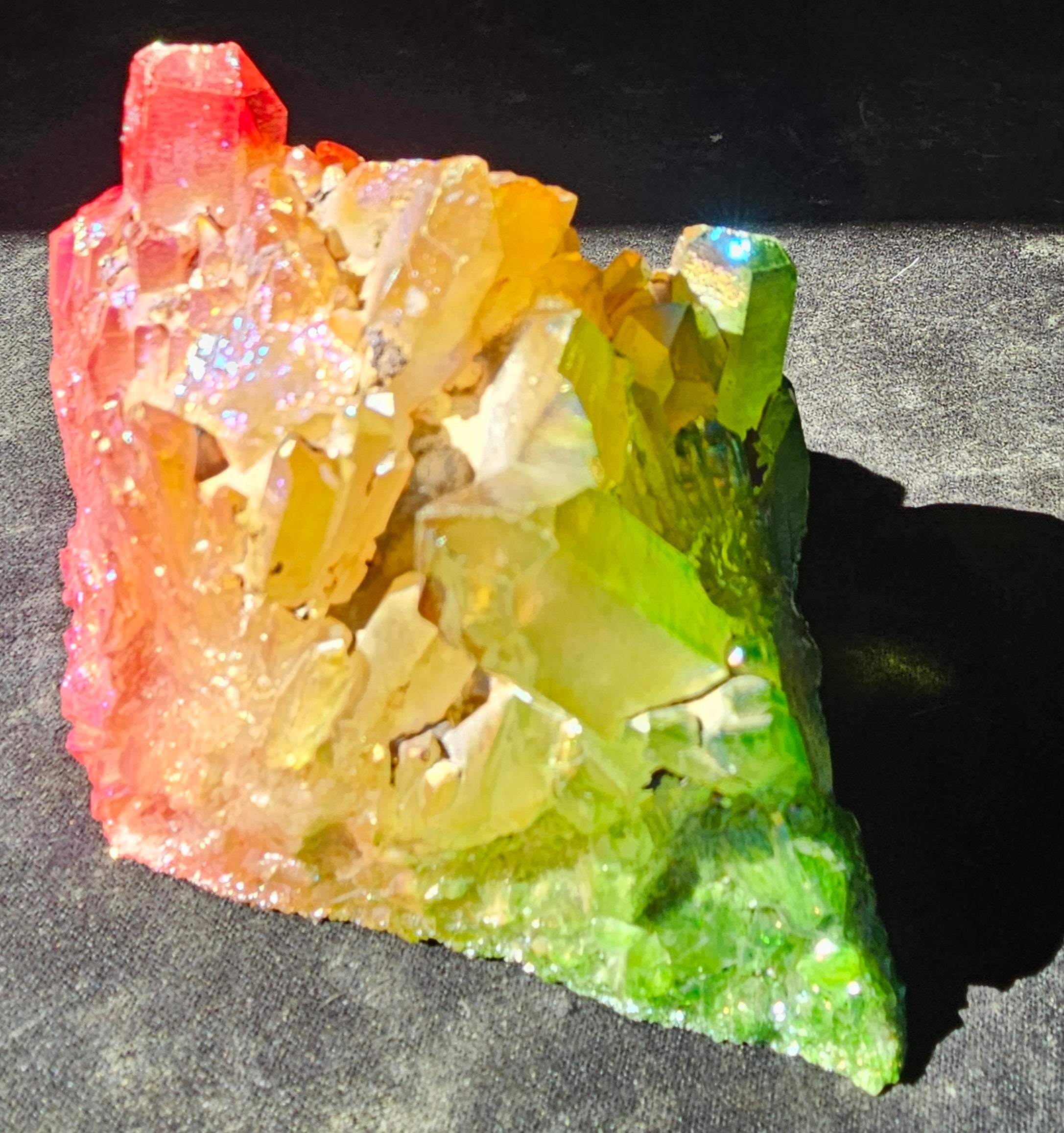 Rainbow Aura Quartz Cluster