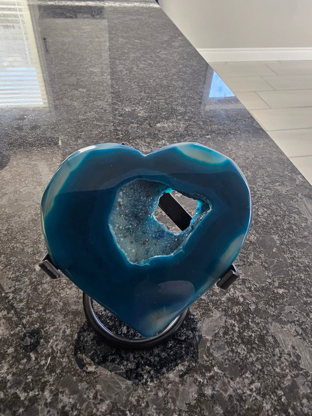 Blue Agate shaped heart