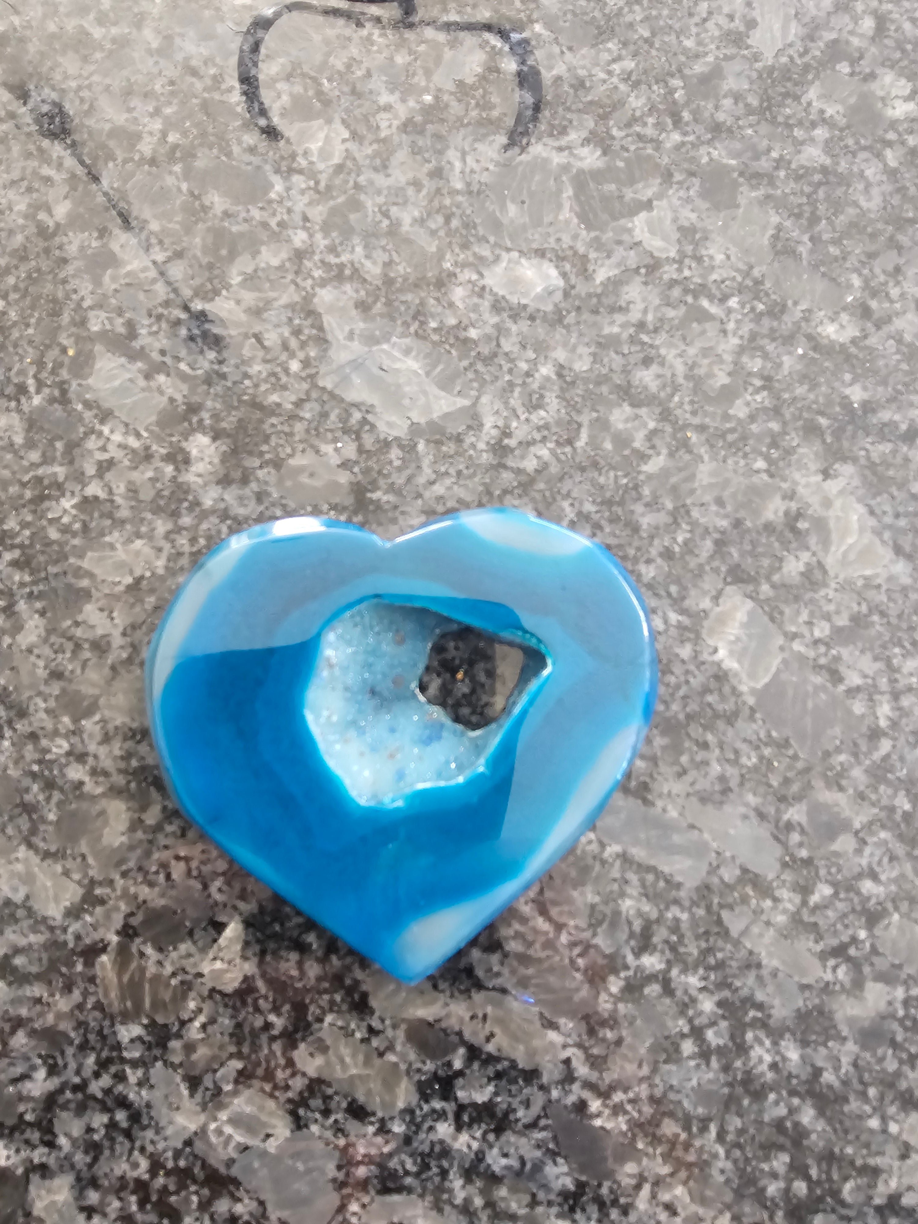 Blue Agate shaped heart