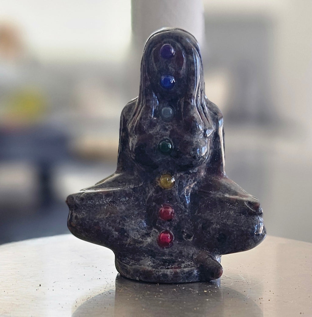 Yooperlite 7 chakra crystal Meditating Goddess