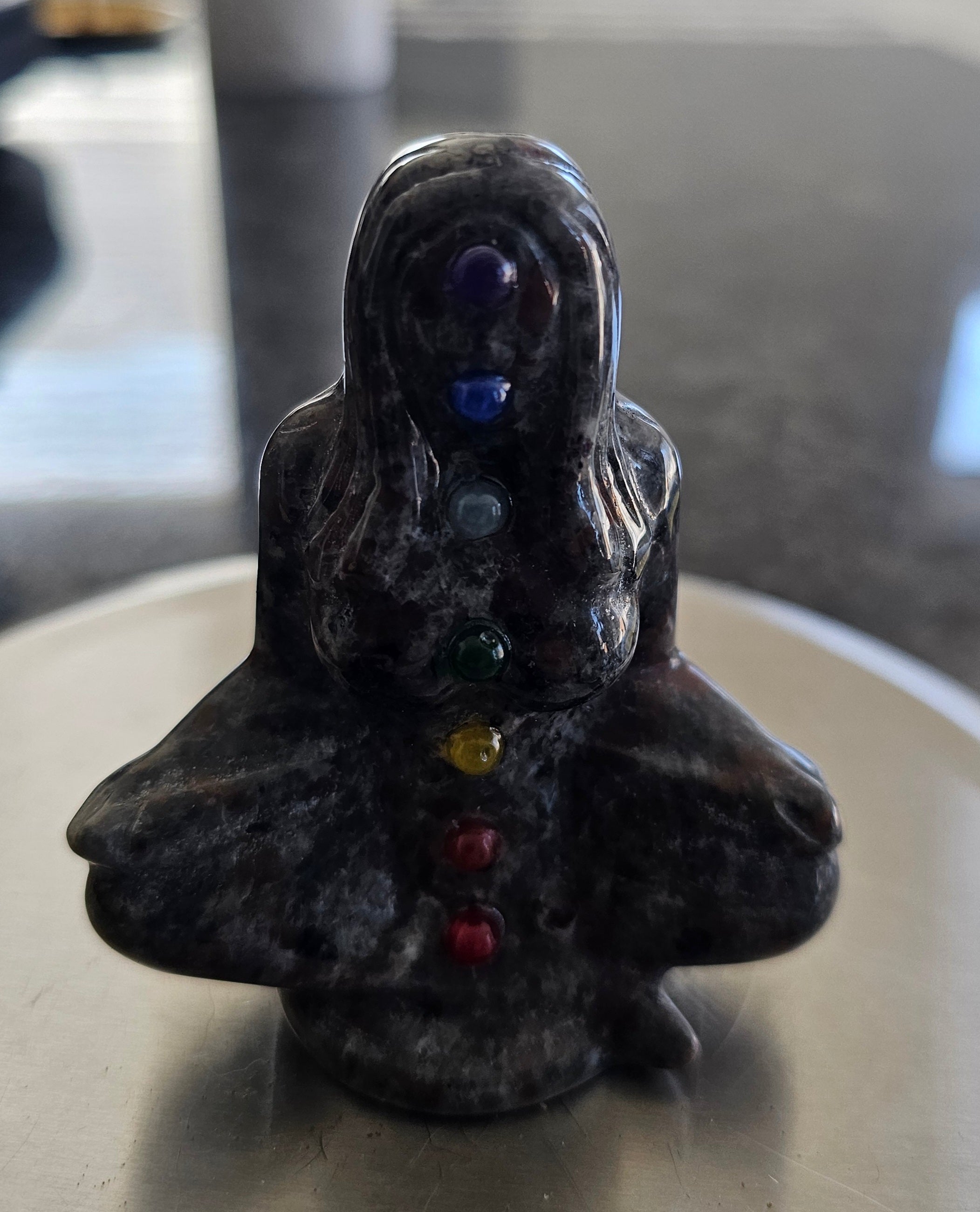 Yooperlite 7 chakra crystal Meditating Goddess
