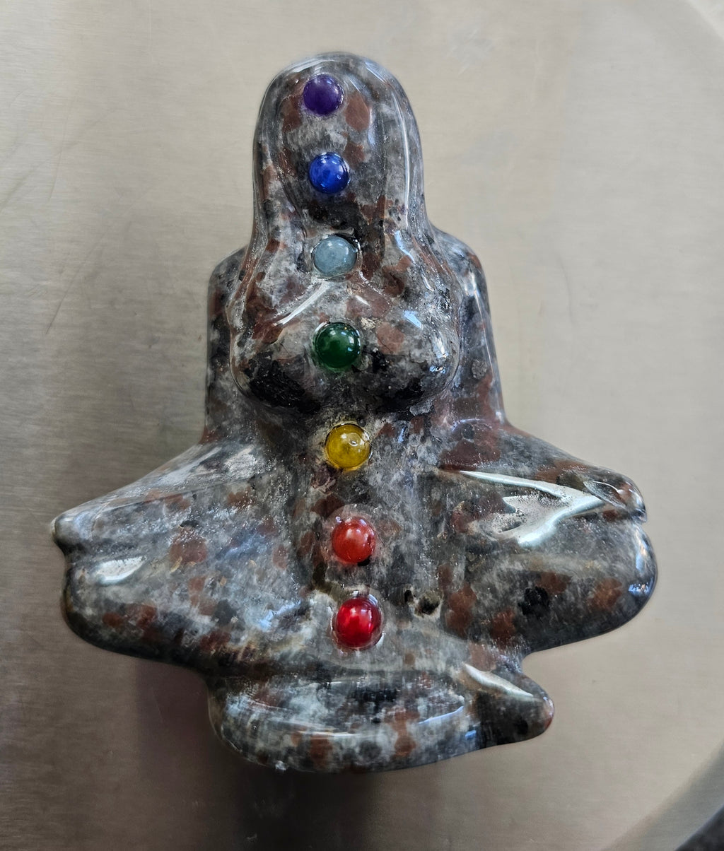 Yooperlite 7 chakra crystal Meditating Goddess