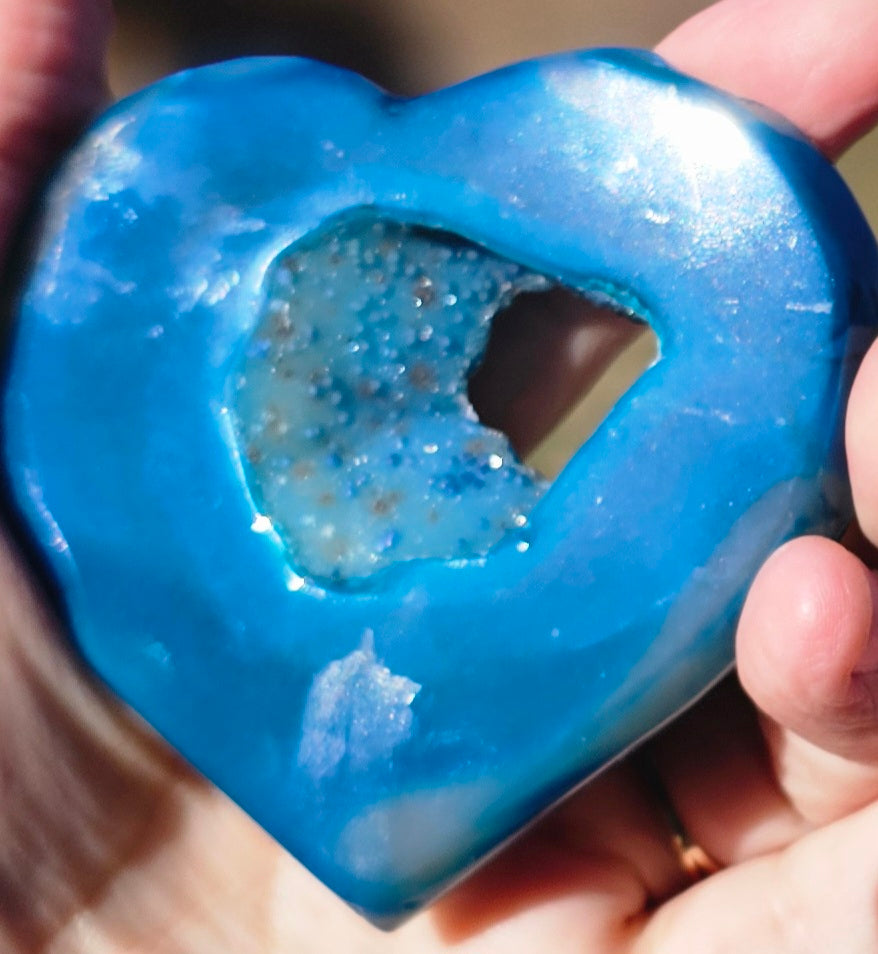Blue Agate shaped heart