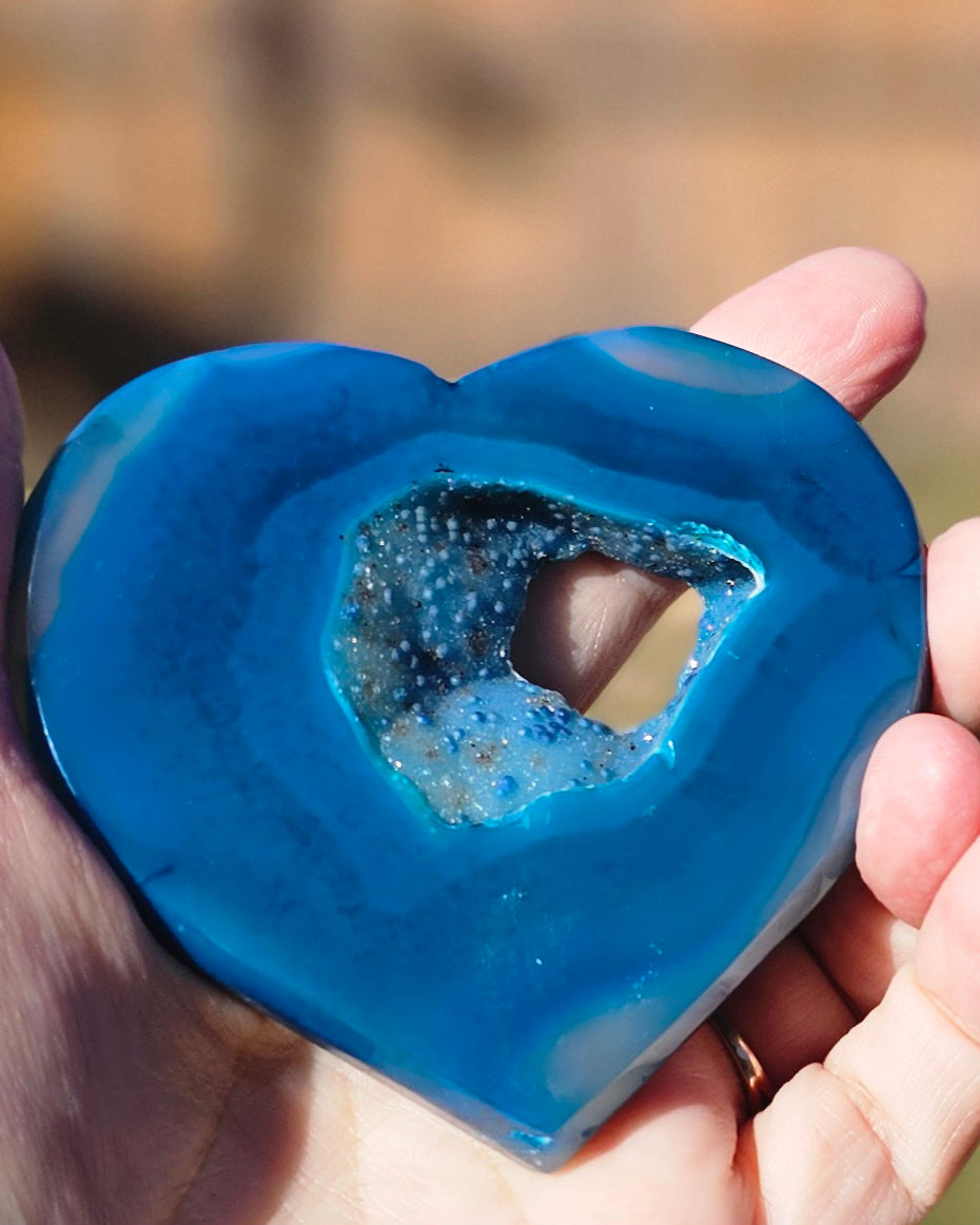 Blue Agate shaped heart