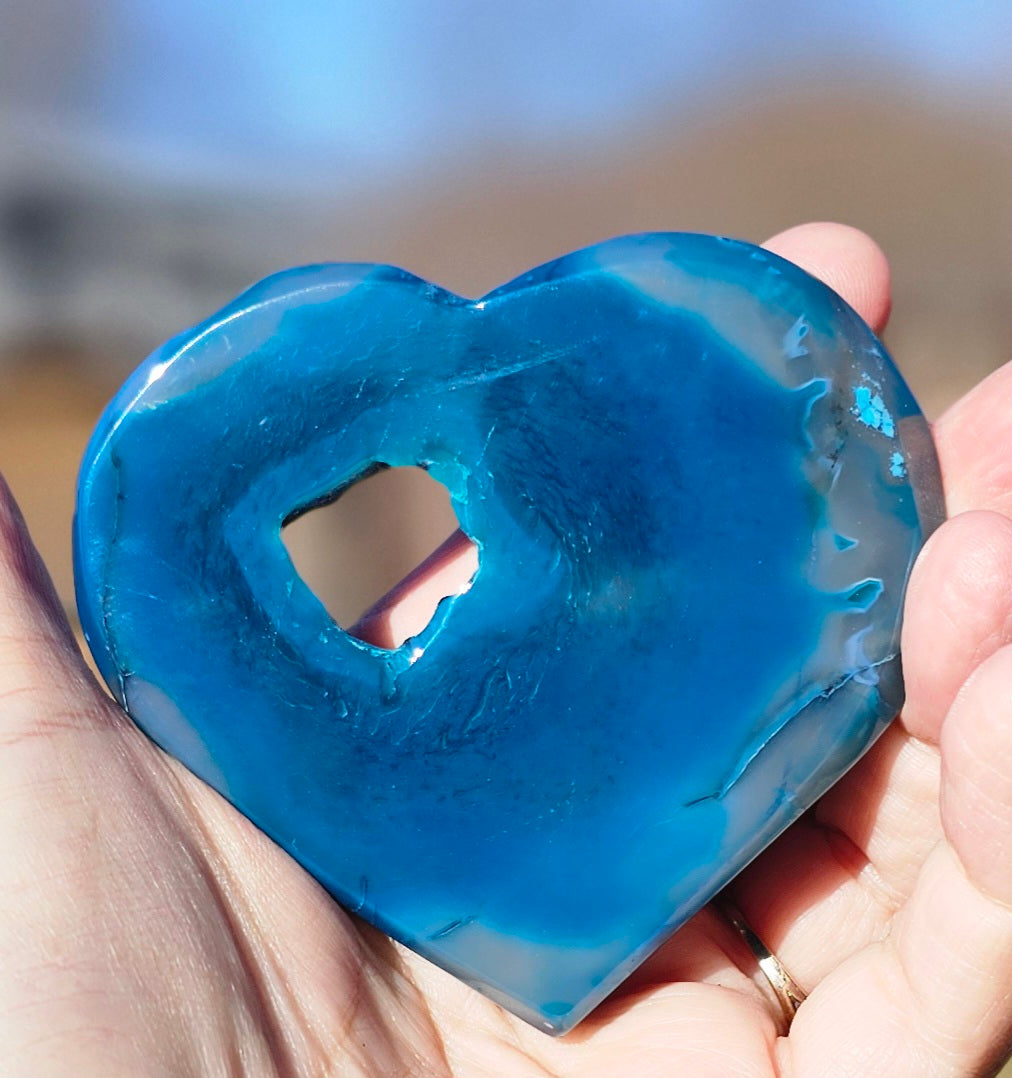 Blue Agate shaped heart