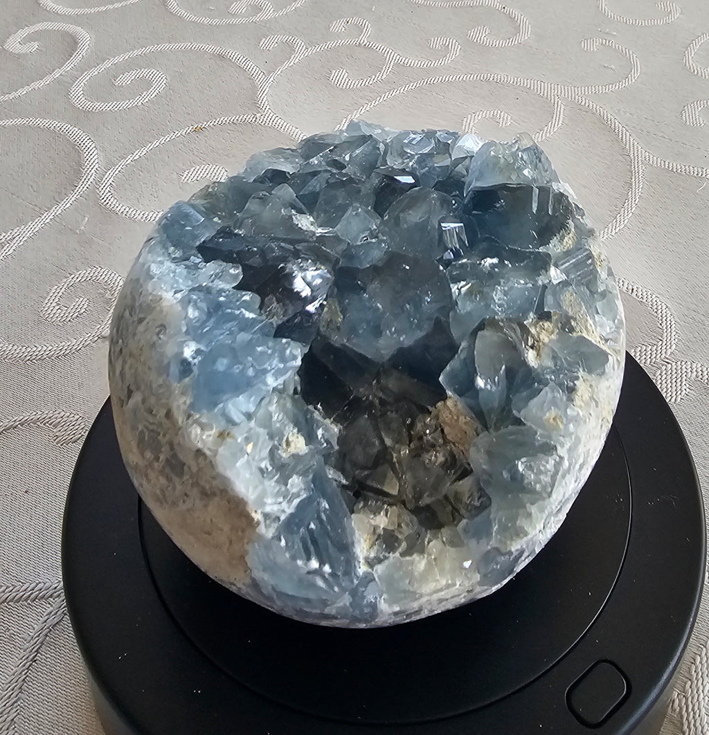 Celestite geode crystal cluster