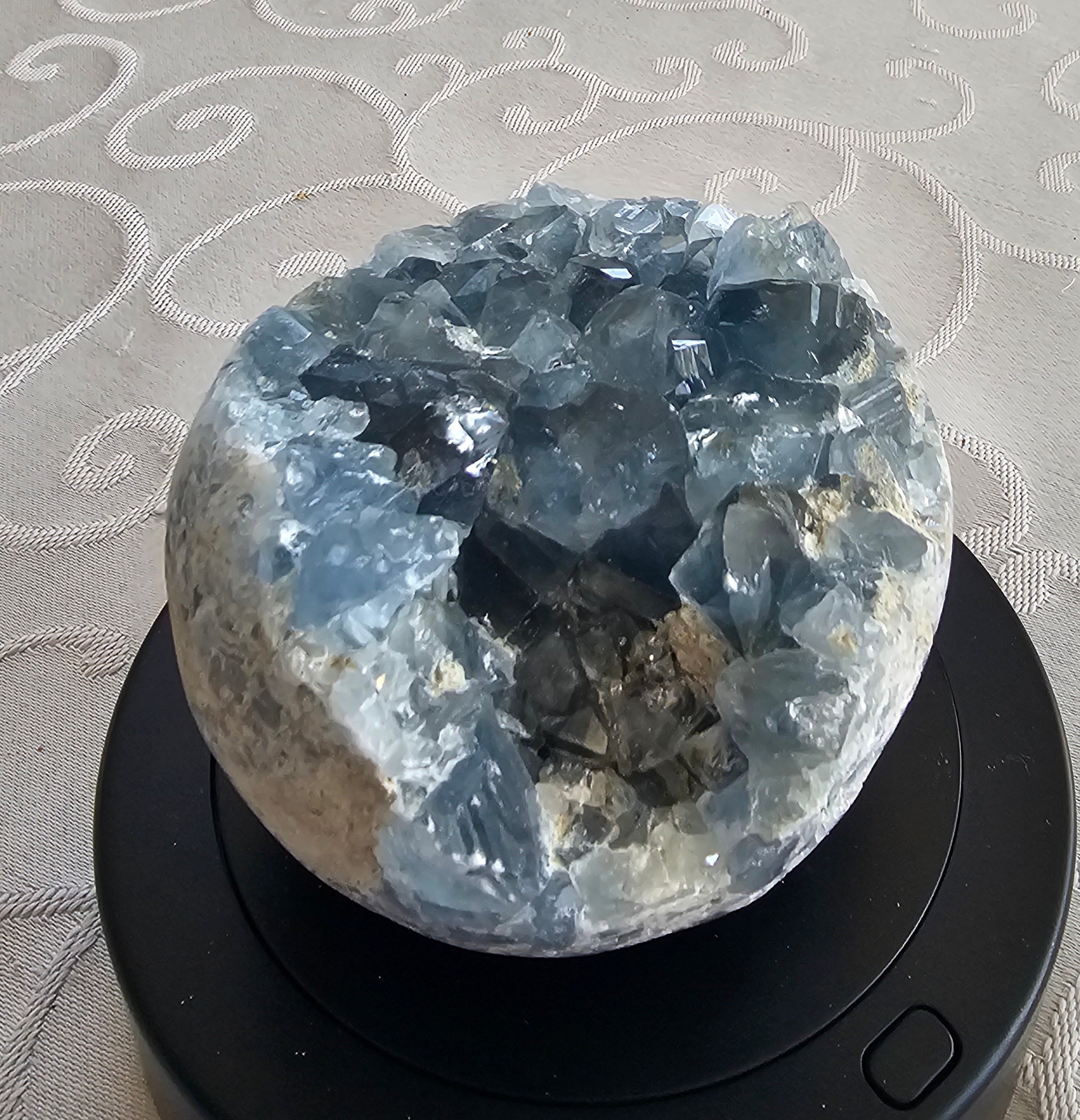 Celestite geode crystal cluster