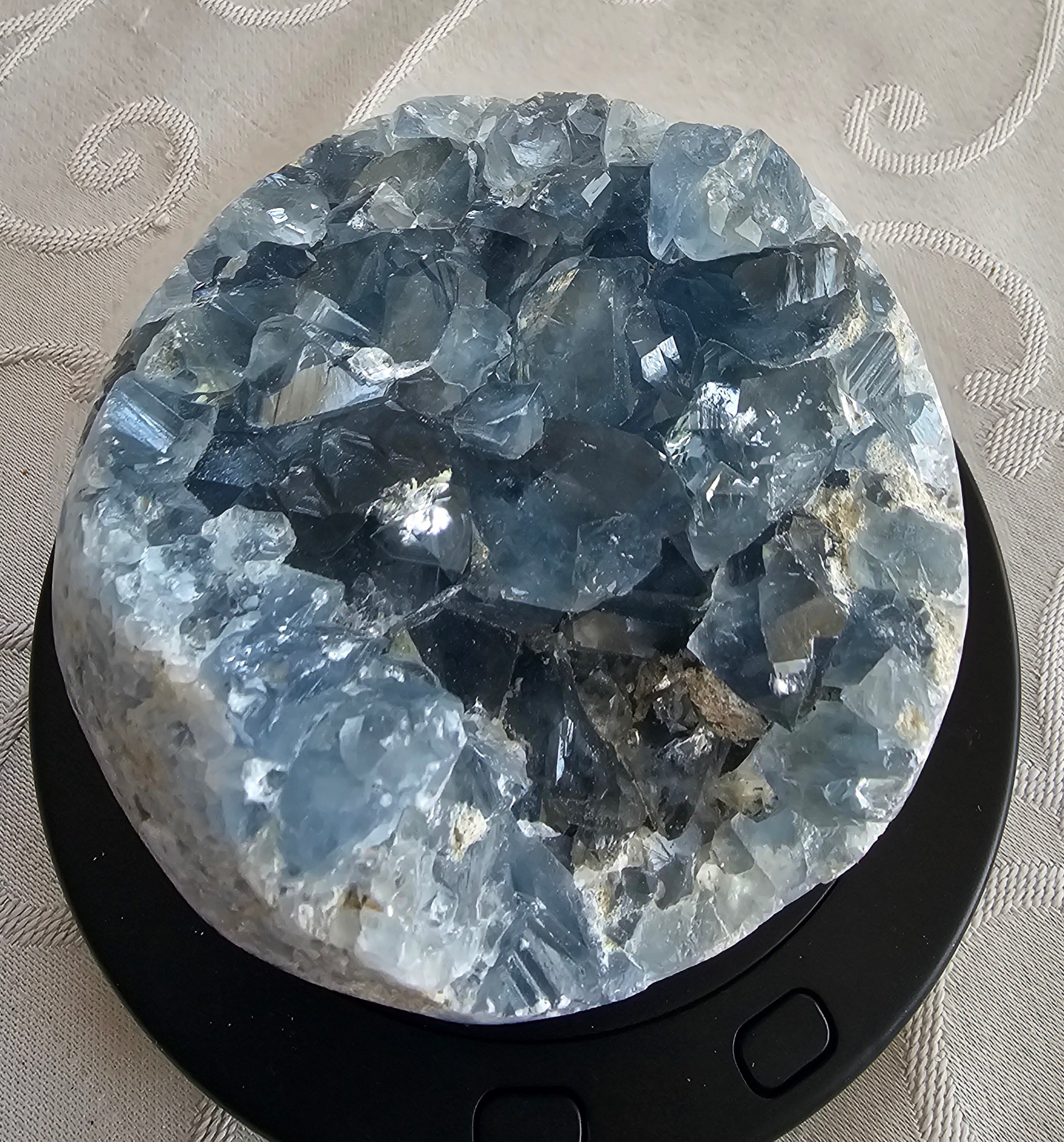 Celestite geode crystal cluster
