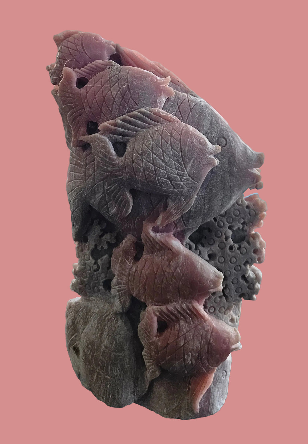 Hand carved pink opal stone