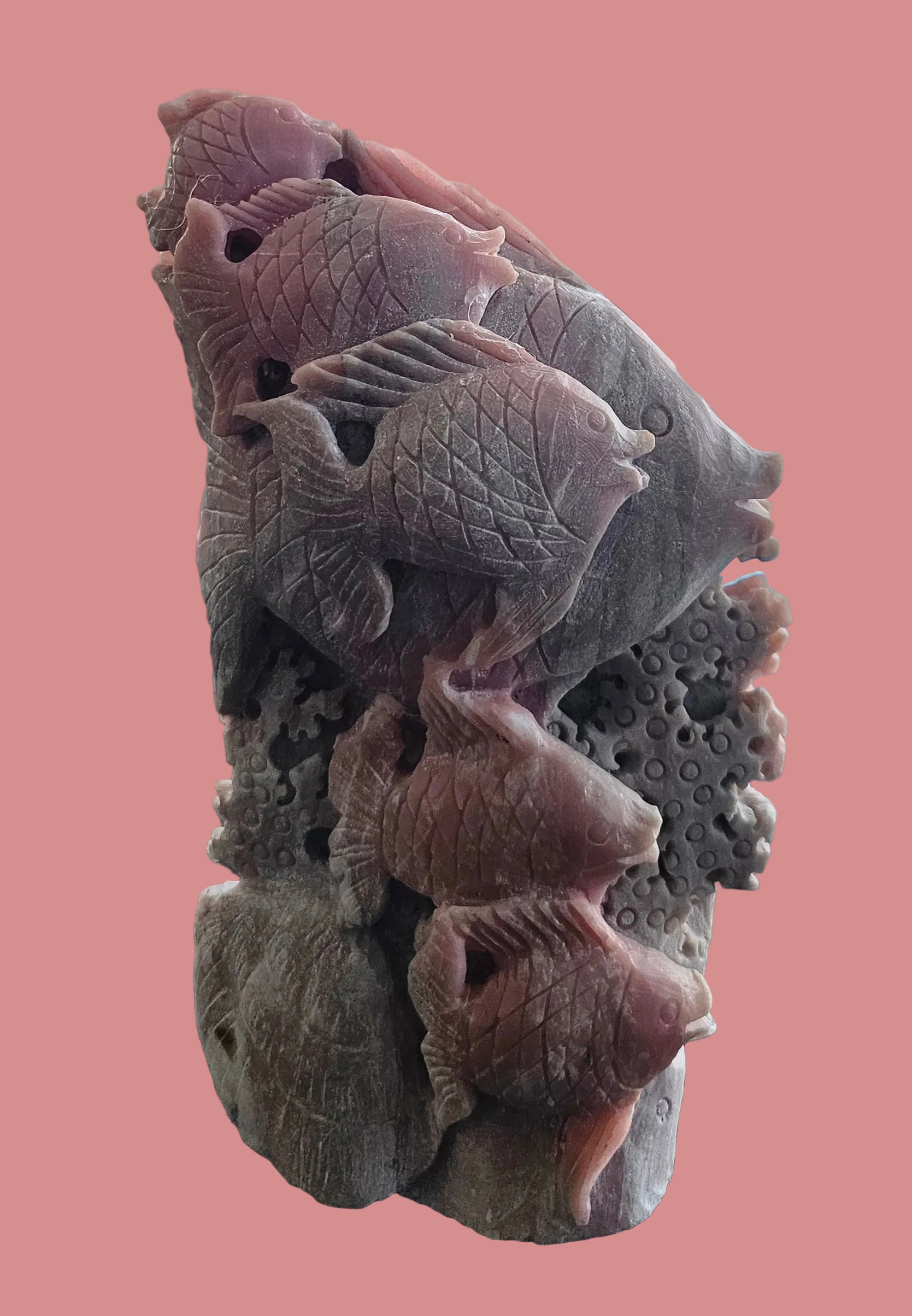 Hand carved pink opal stone
