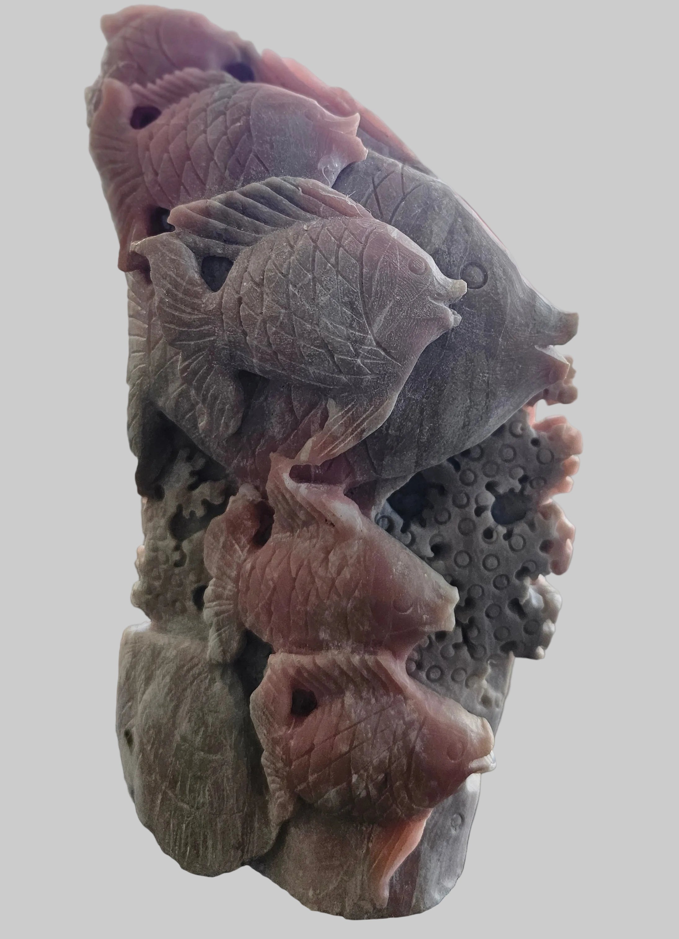 Hand carved pink opal stone