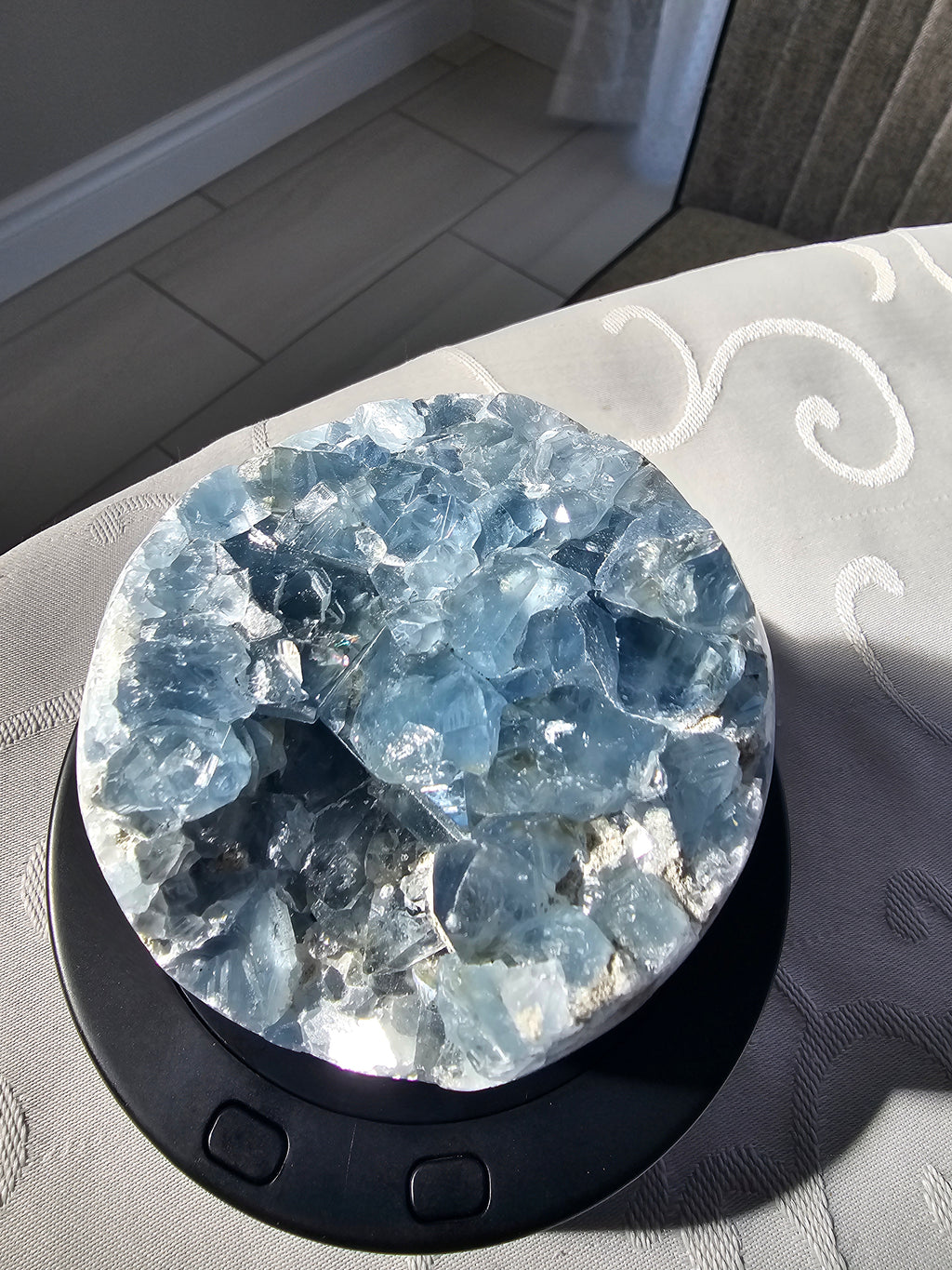 Celestite geode crystal cluster