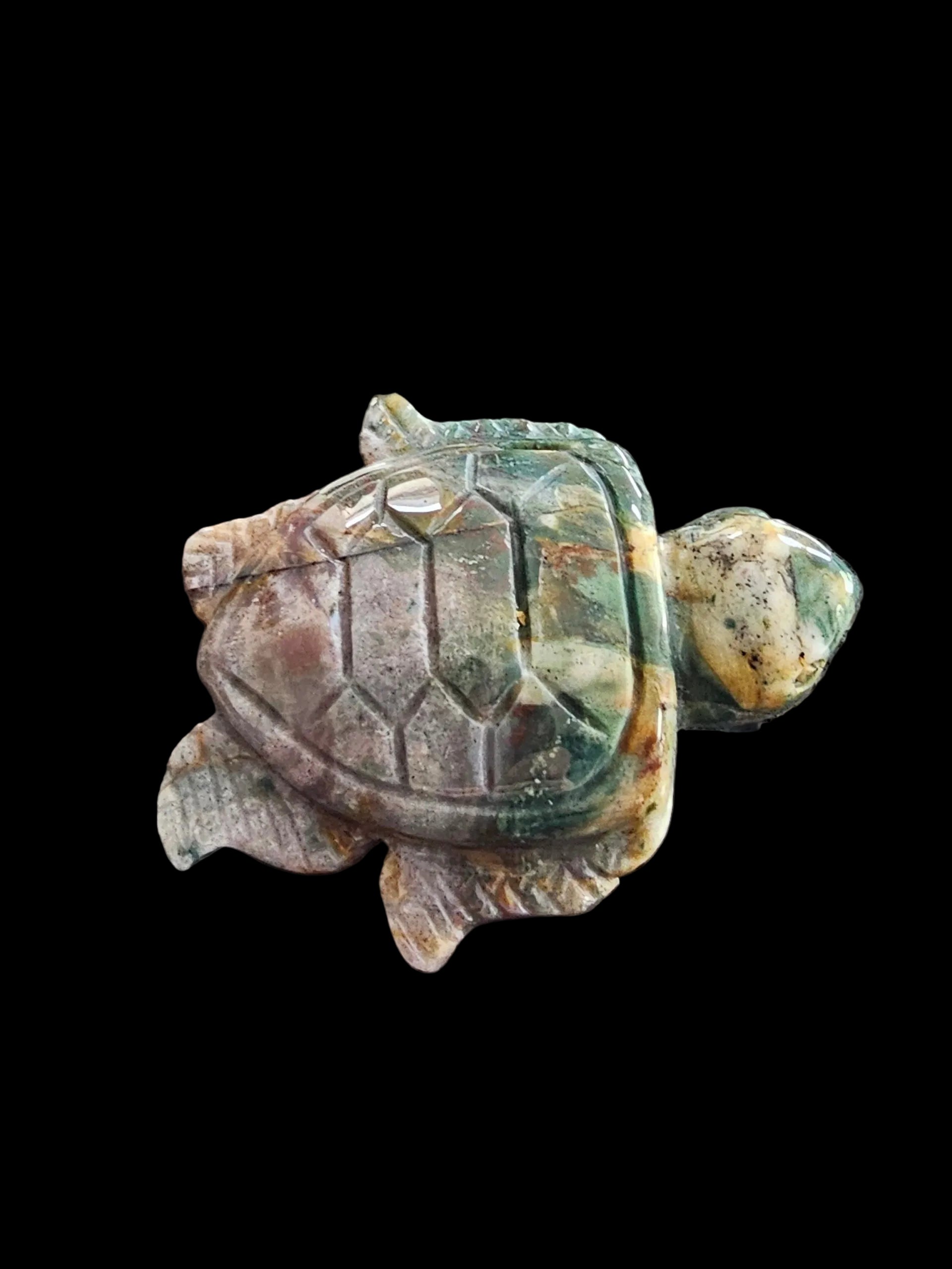 Ocean Jasper hand carved turtle