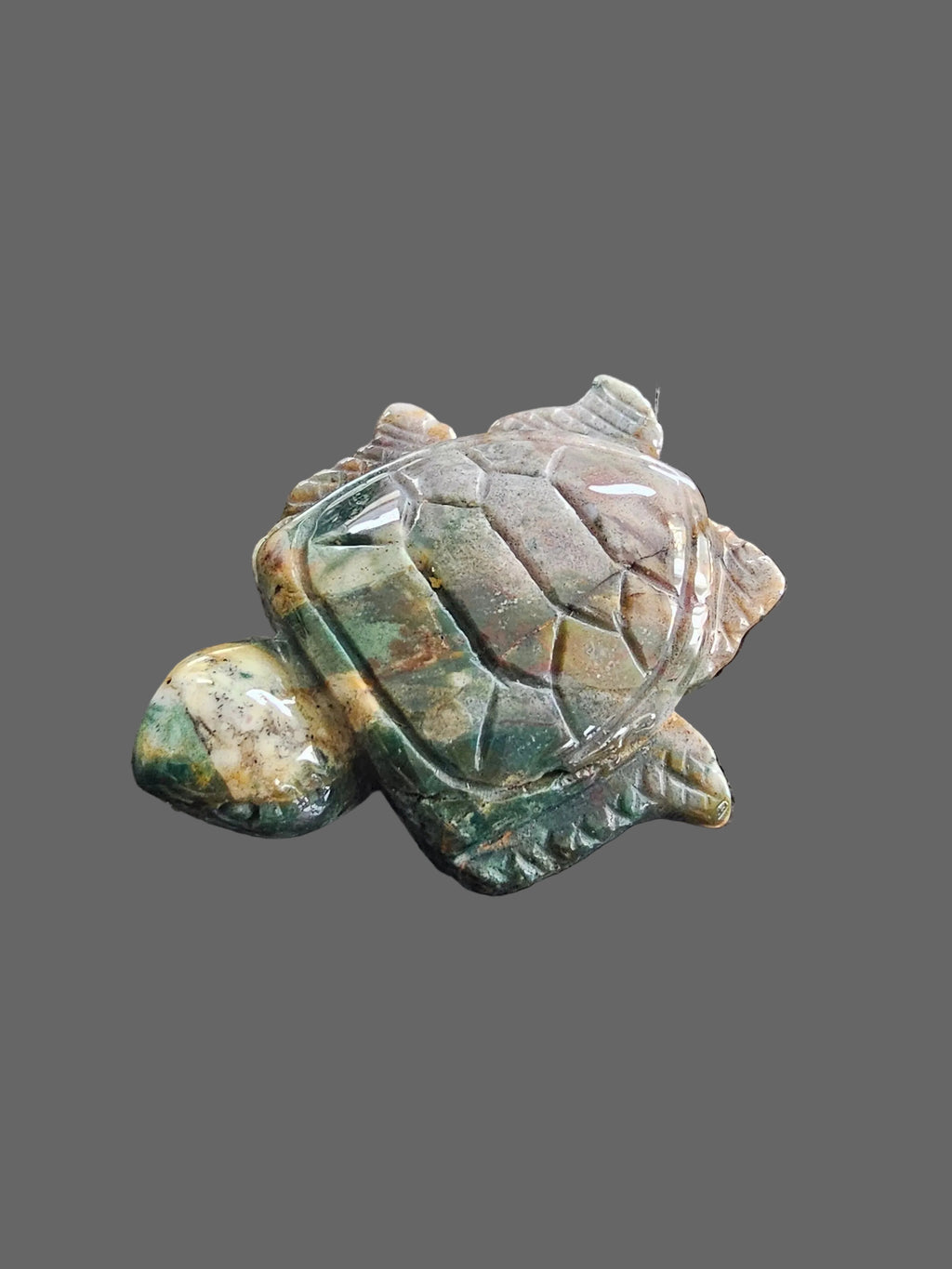 Ocean Jasper hand carved turtle