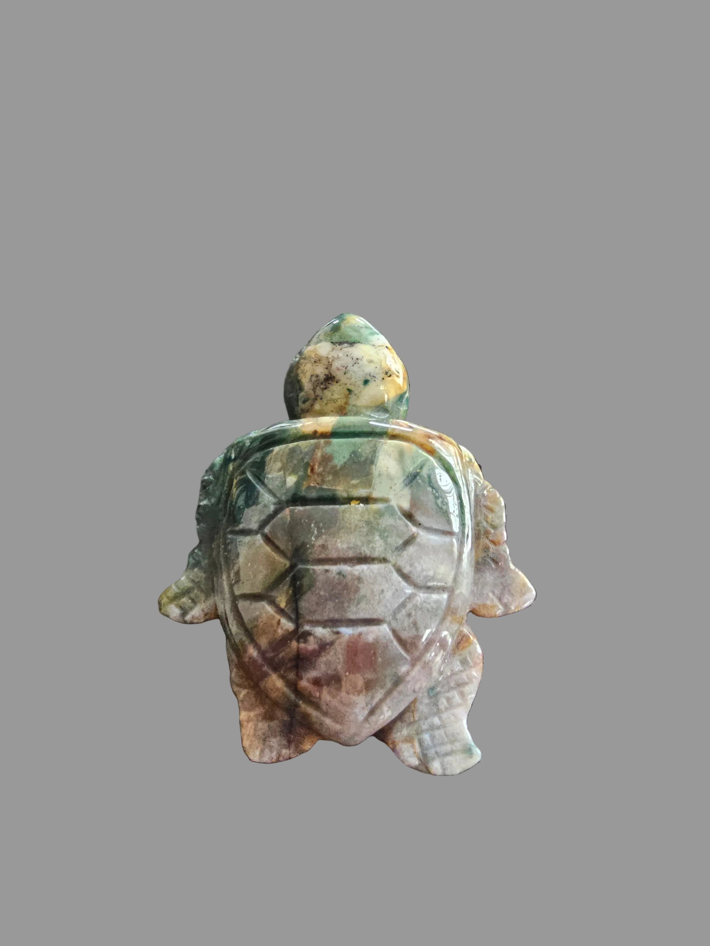 Ocean Jasper hand carved turtle