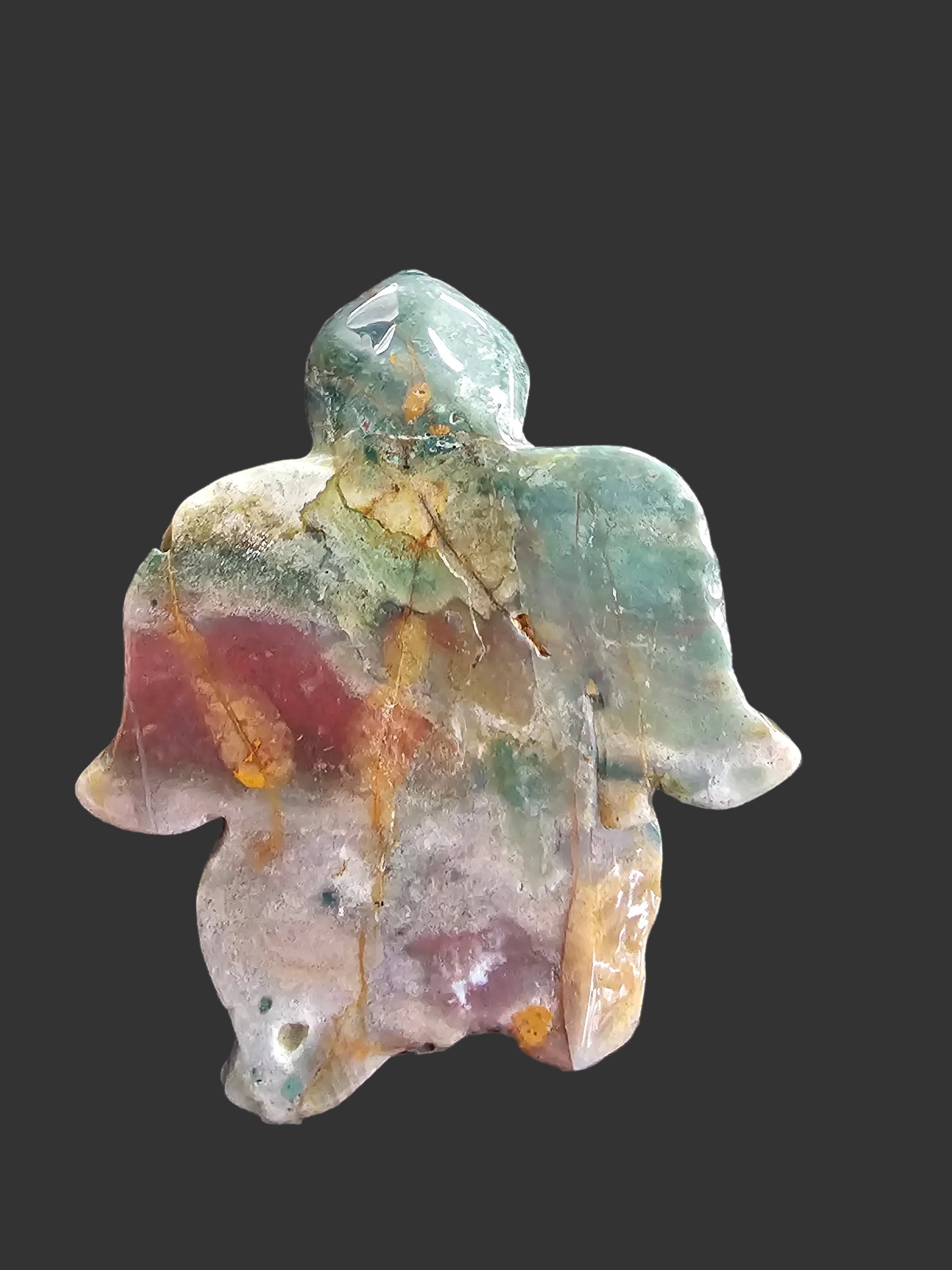 Ocean Jasper hand carved turtle