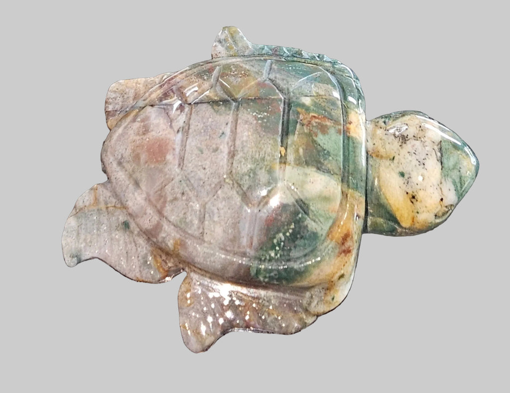 Ocean Jasper hand carved turtle
