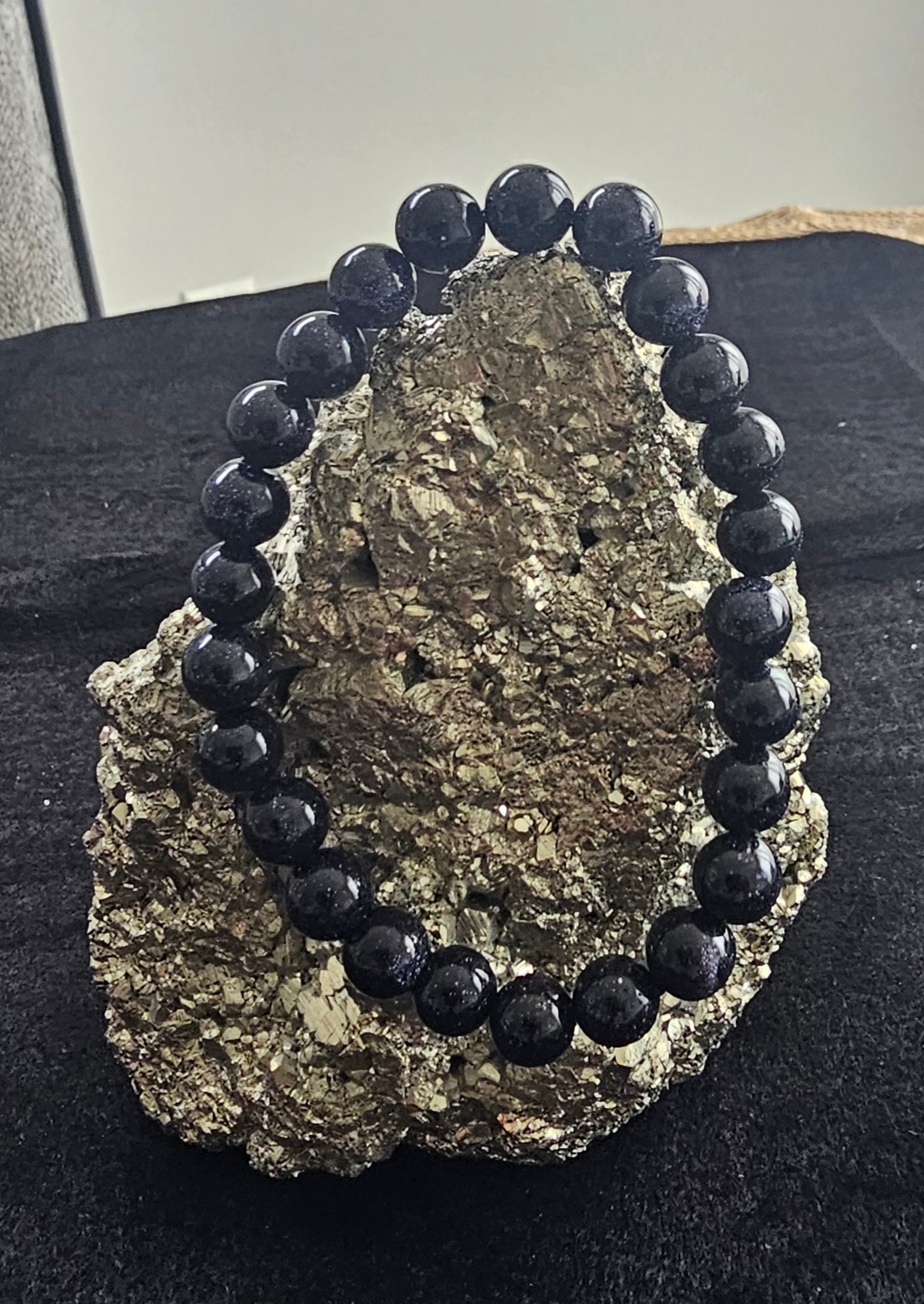 Blue sandstone bracelet 8mm