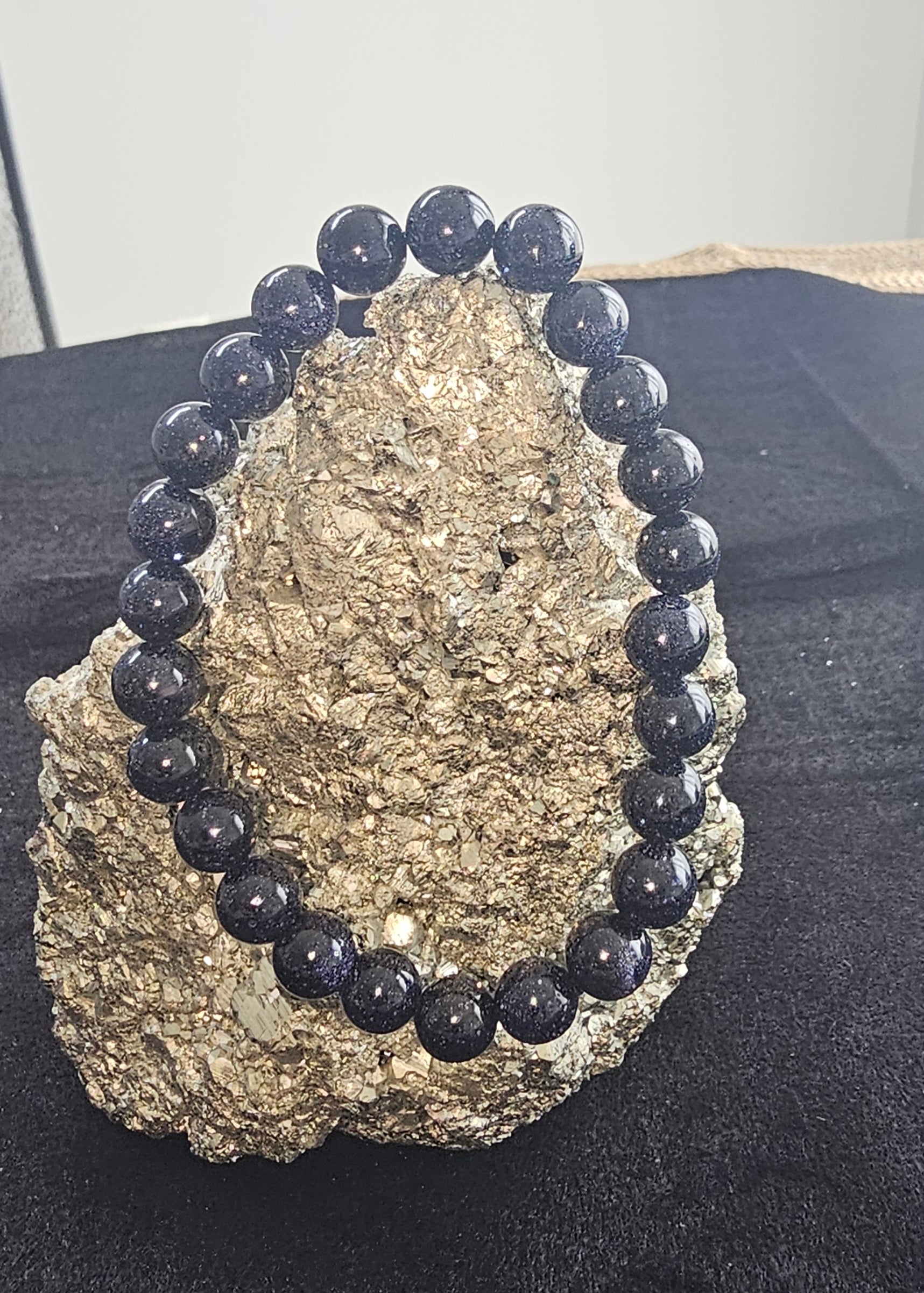 Blue sandstone bracelet 8mm
