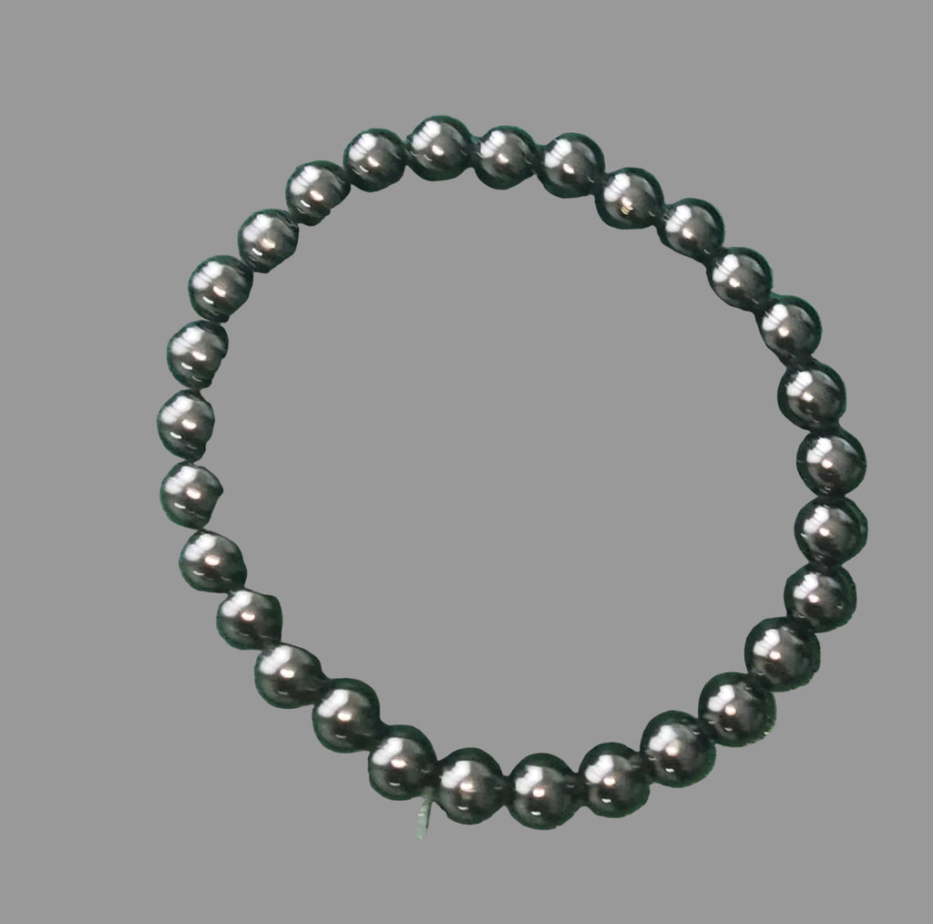 Black Obsidian Bead Bracelet Natural Gemstone