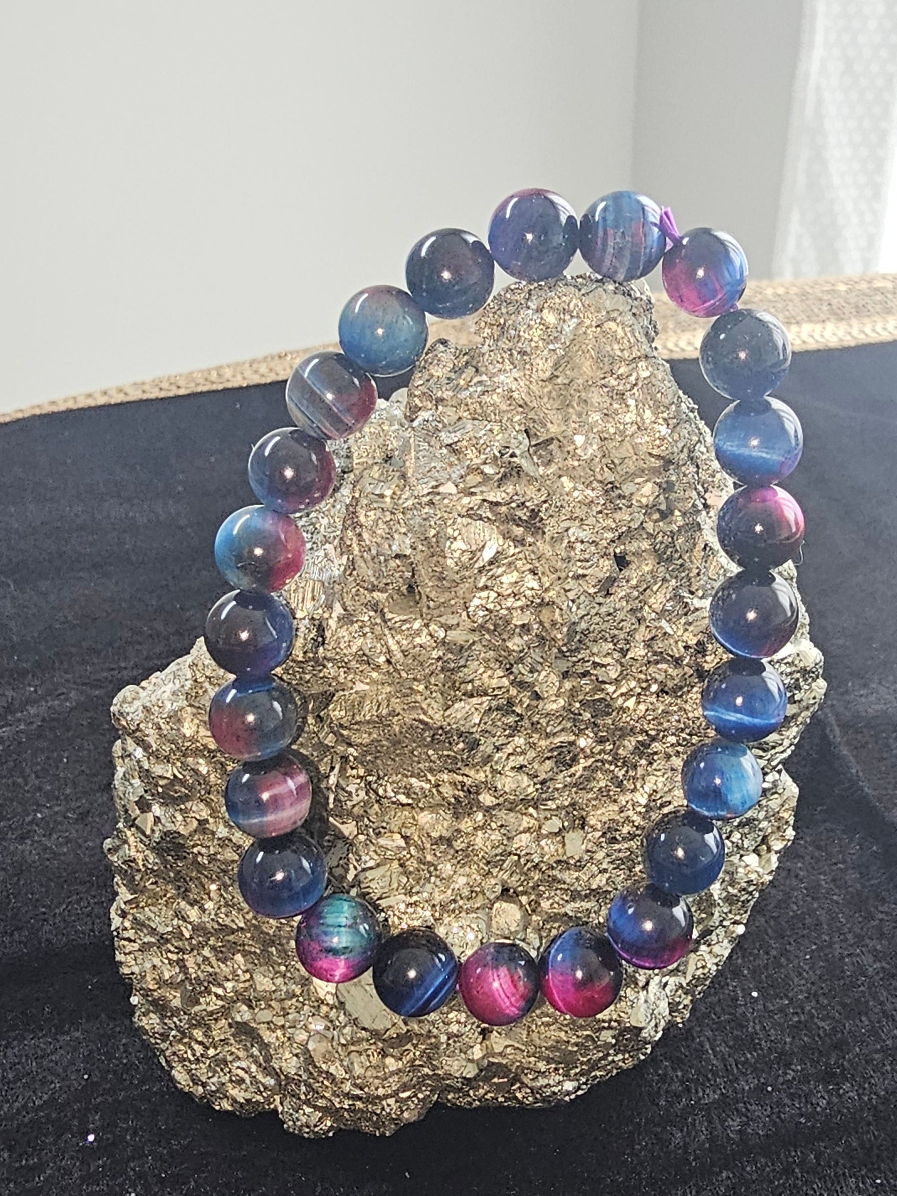 Aurora Galaxy Tiger Eye Natural Gemstone bracelet 8mm
