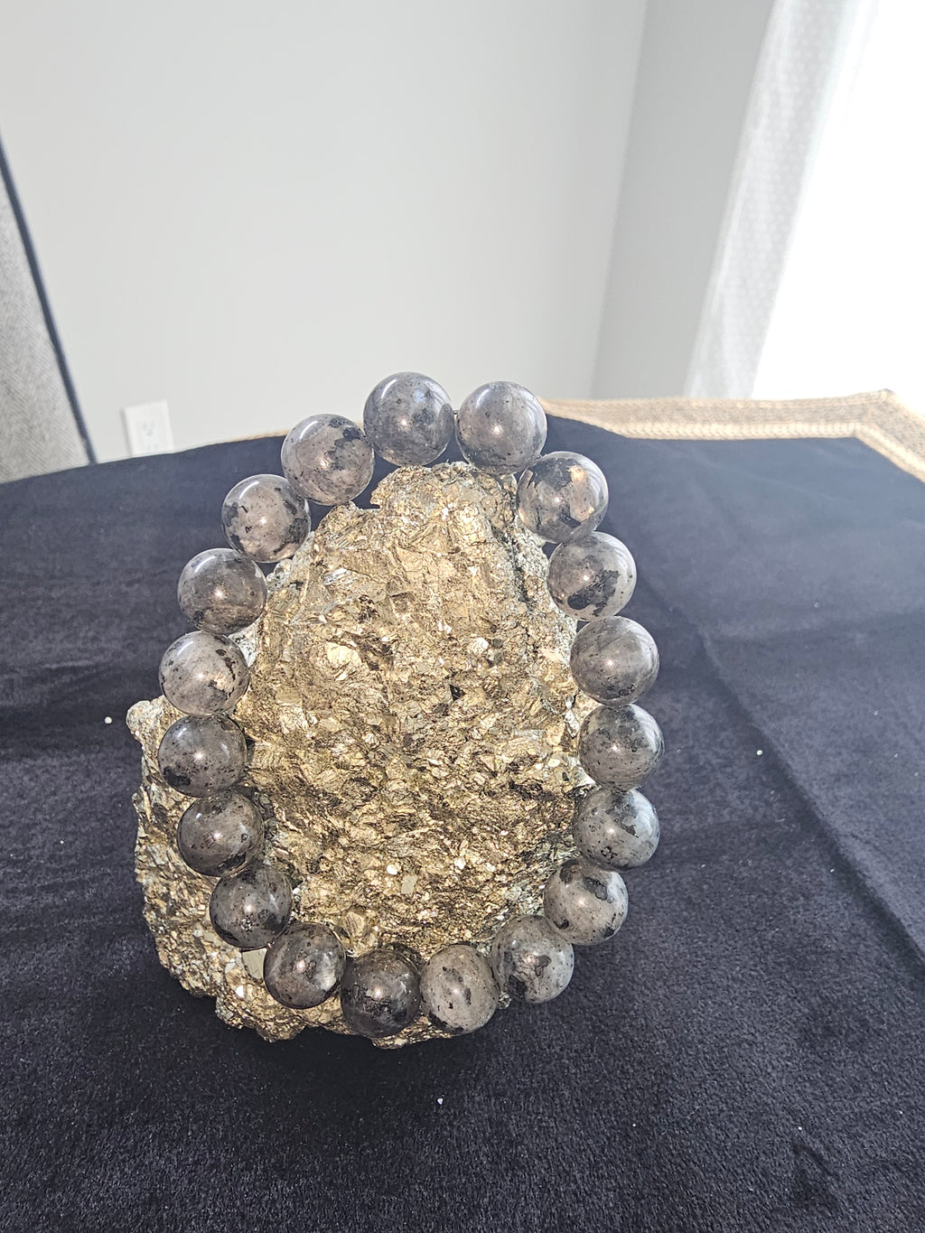 Silver Sheen Obsidian Beaded Bracelet 8mm