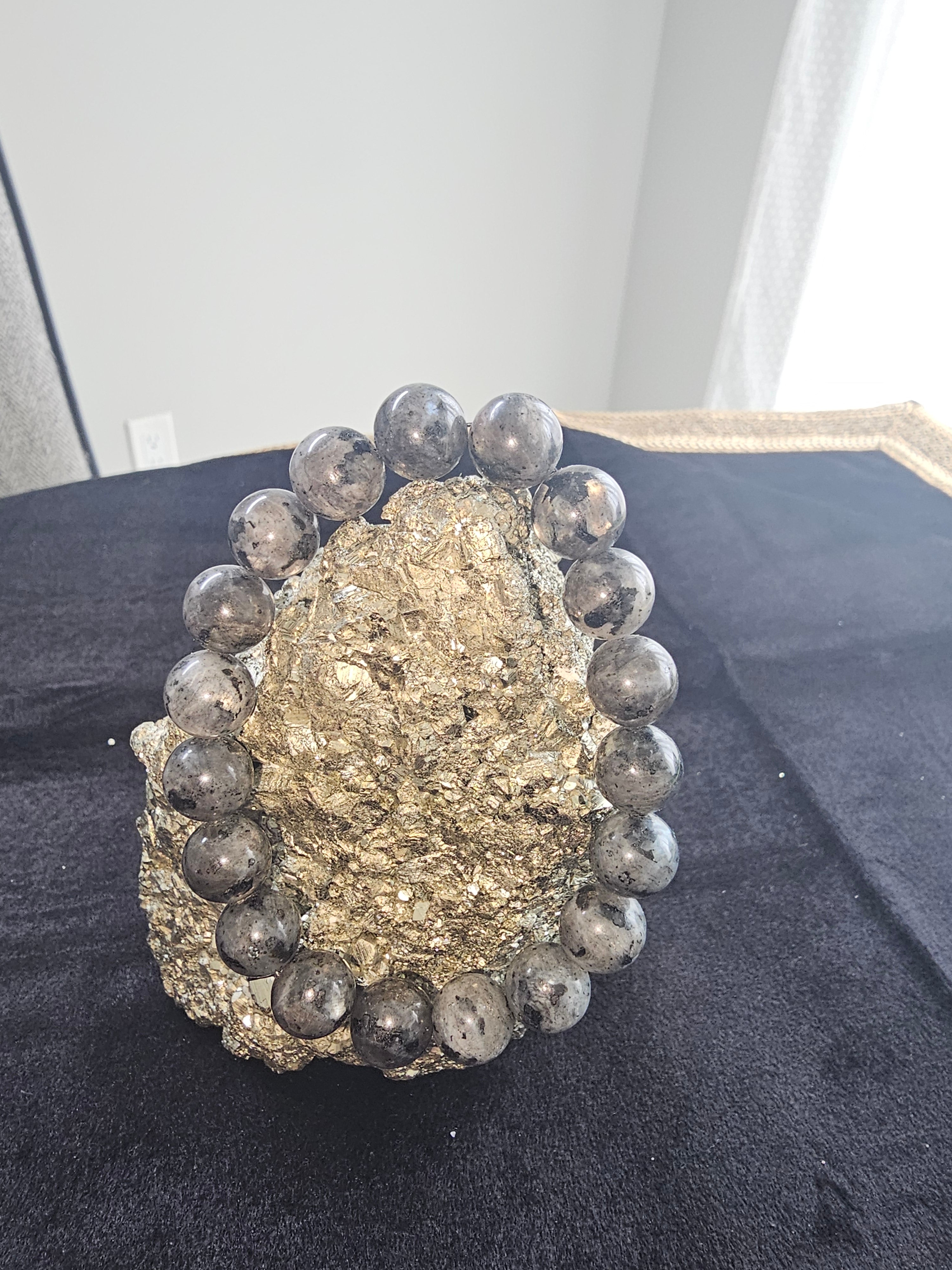 Silver Sheen Obsidian Beaded Bracelet 8mm