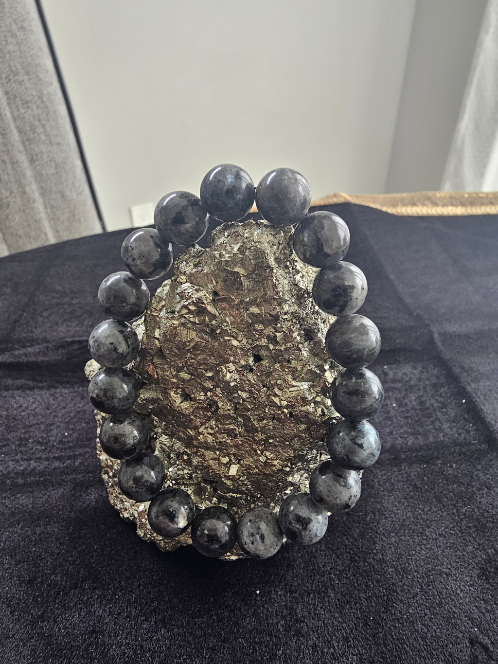 Silver Sheen Obsidian Beaded Bracelet 8mm