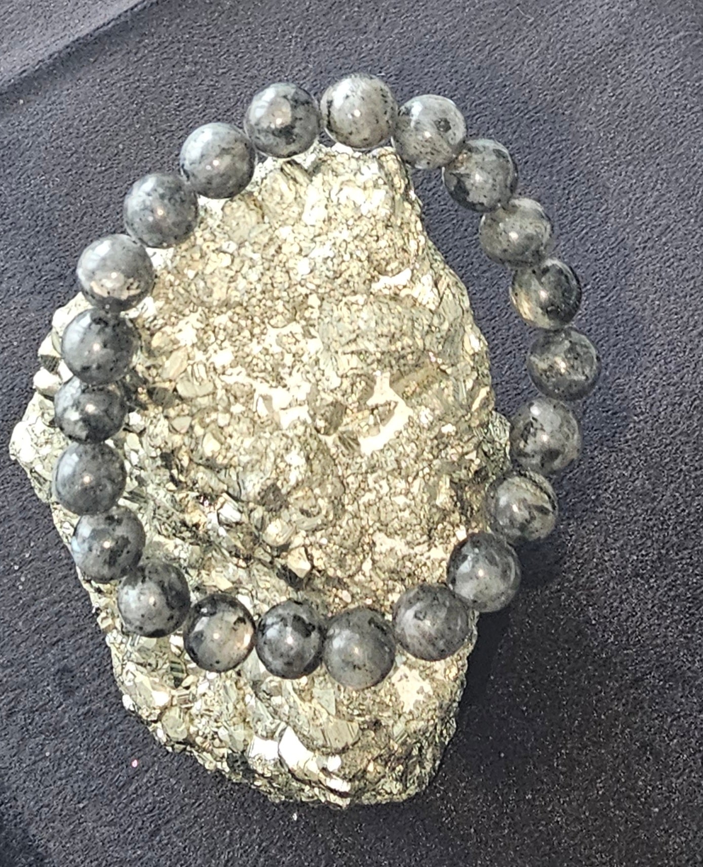 Silver Sheen Obsidian Beaded Bracelet 8mm