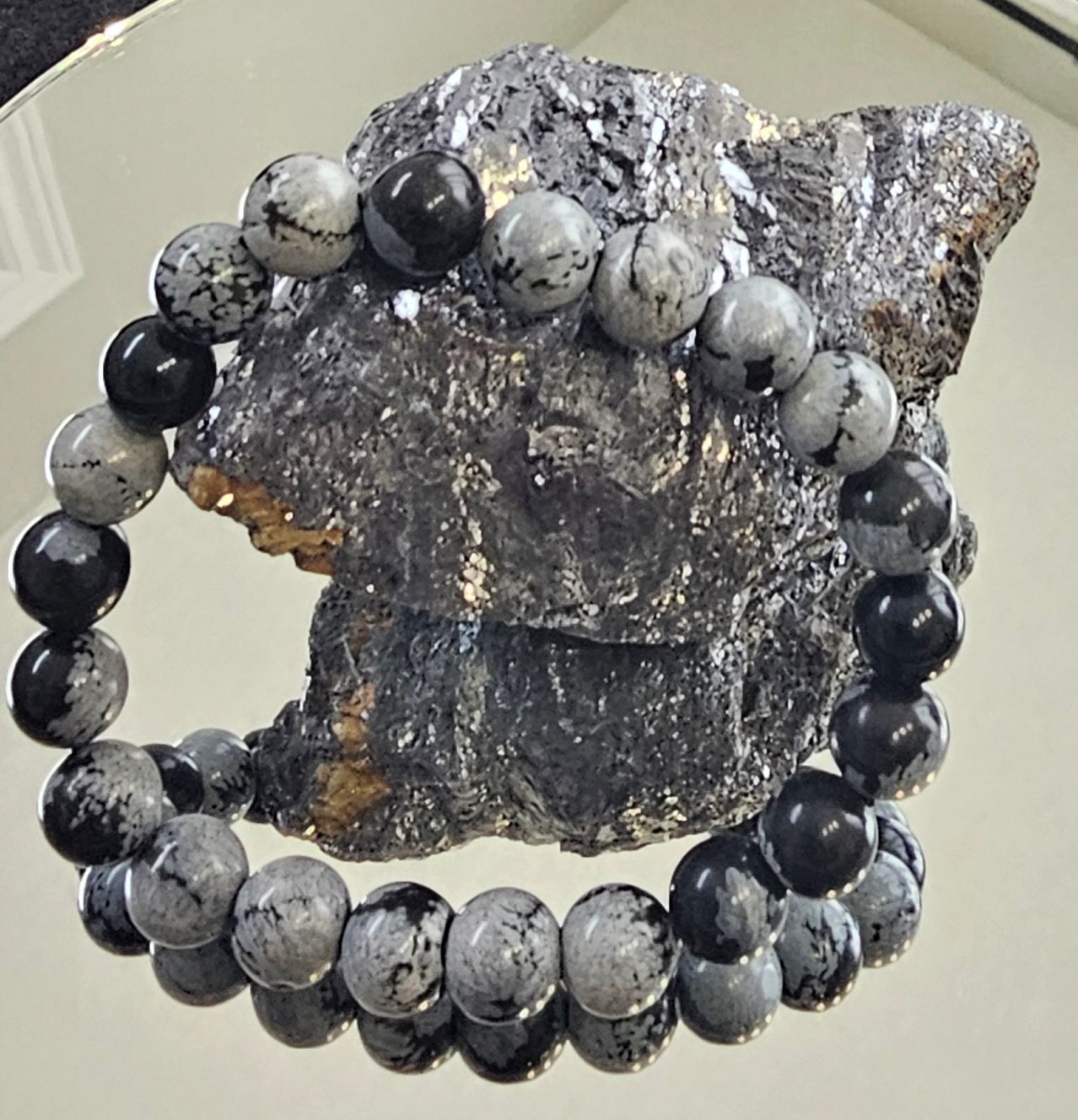 Snowflake Obsidian Bracelet