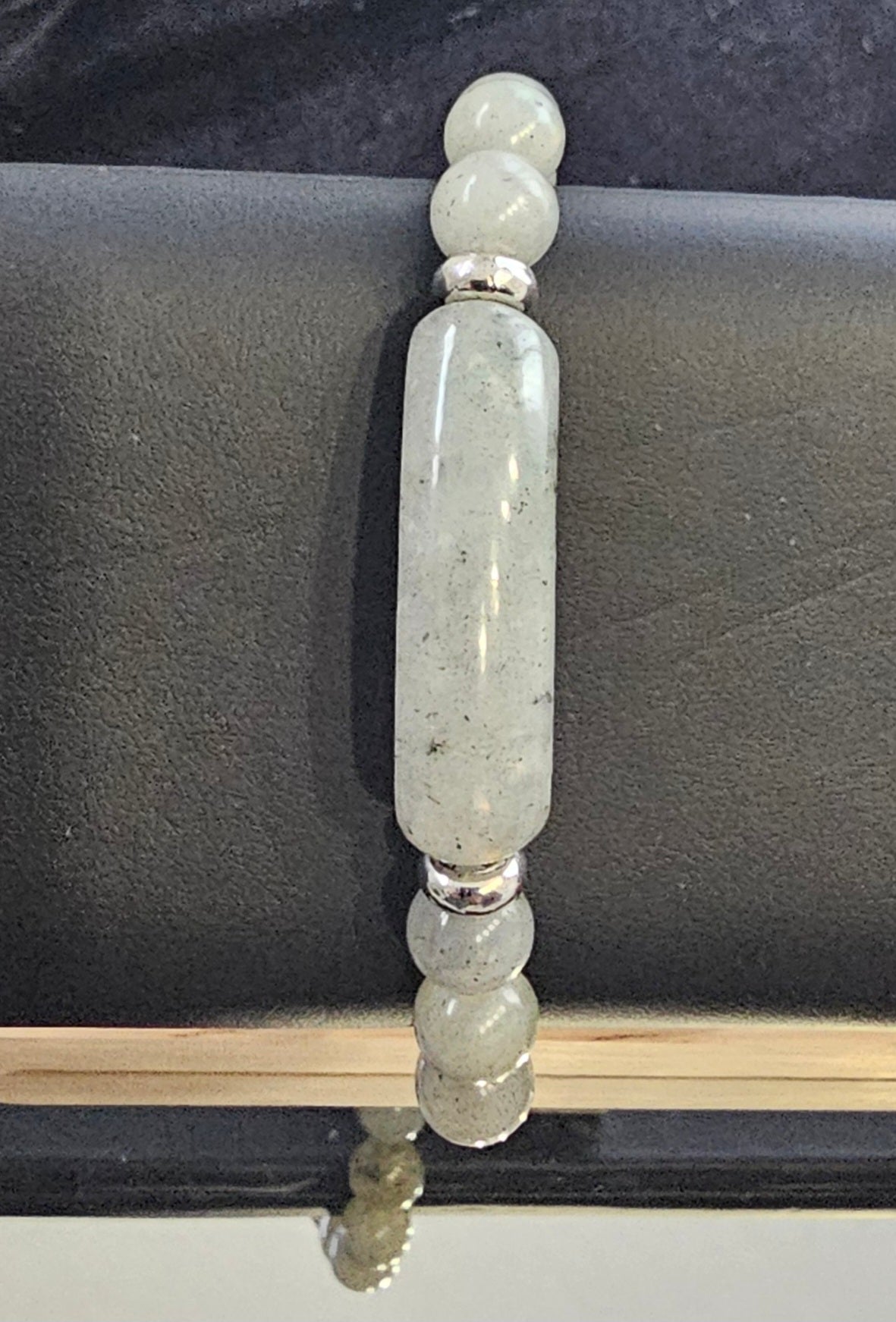 Green Jade Gemstone  Bridge Style Bracelet