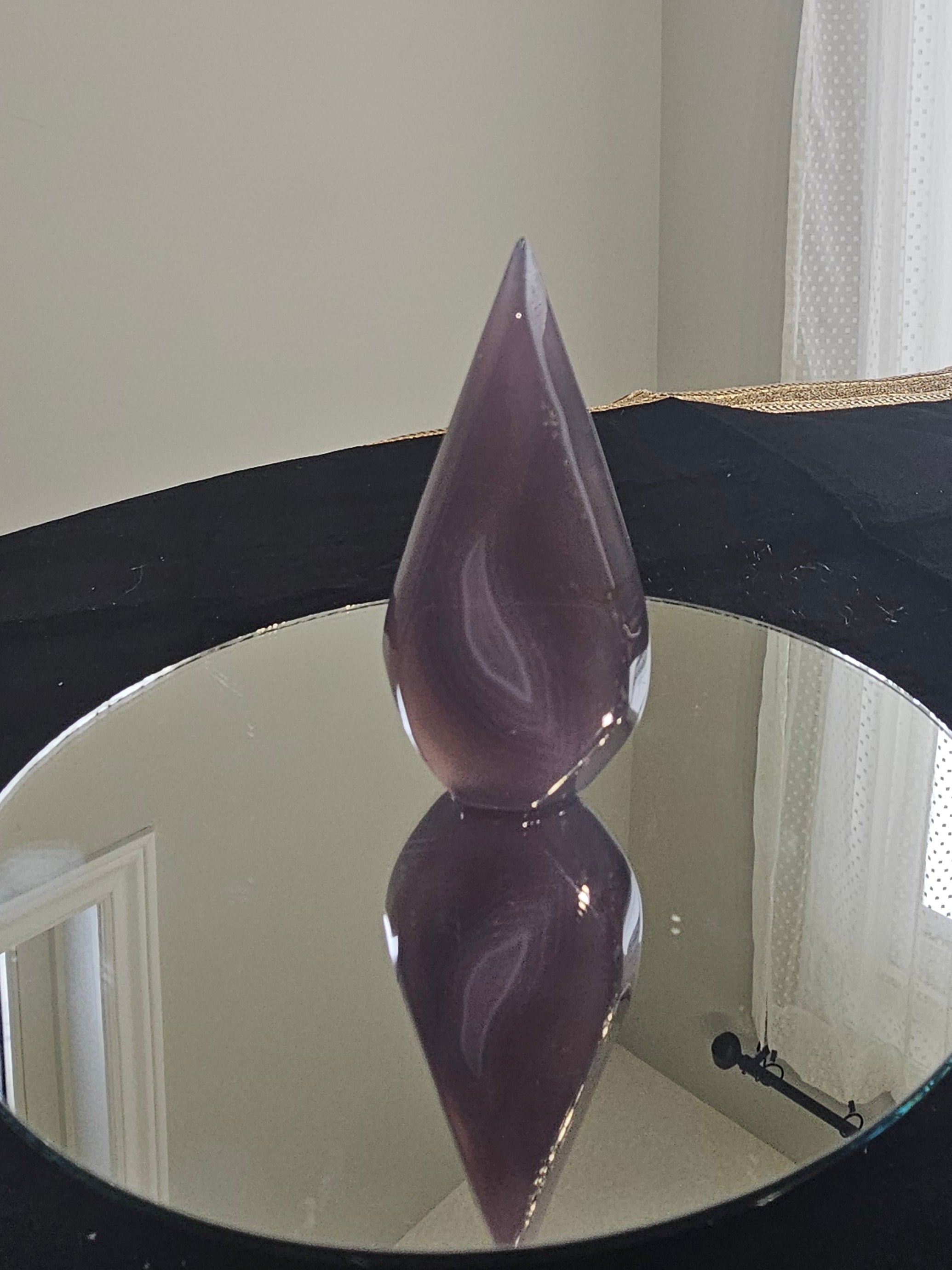Tear drop purple Agate stone