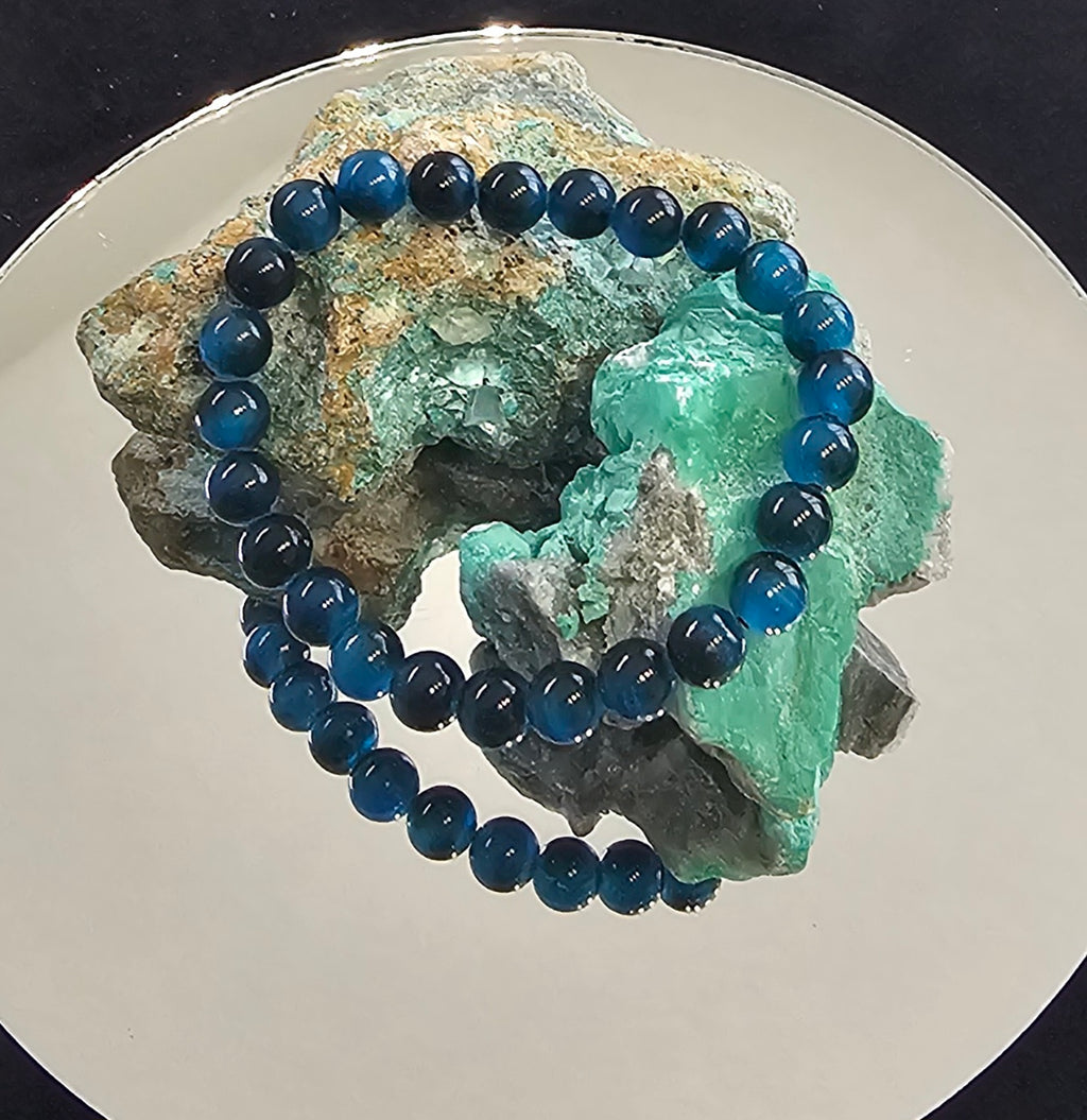 Blue tiger eye bracelet 8mm
