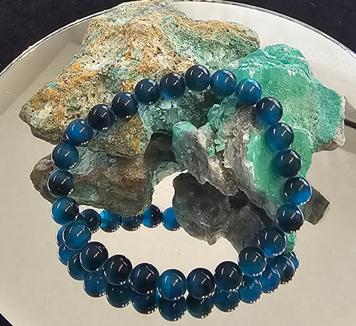 Blue tiger eye bracelet 8mm