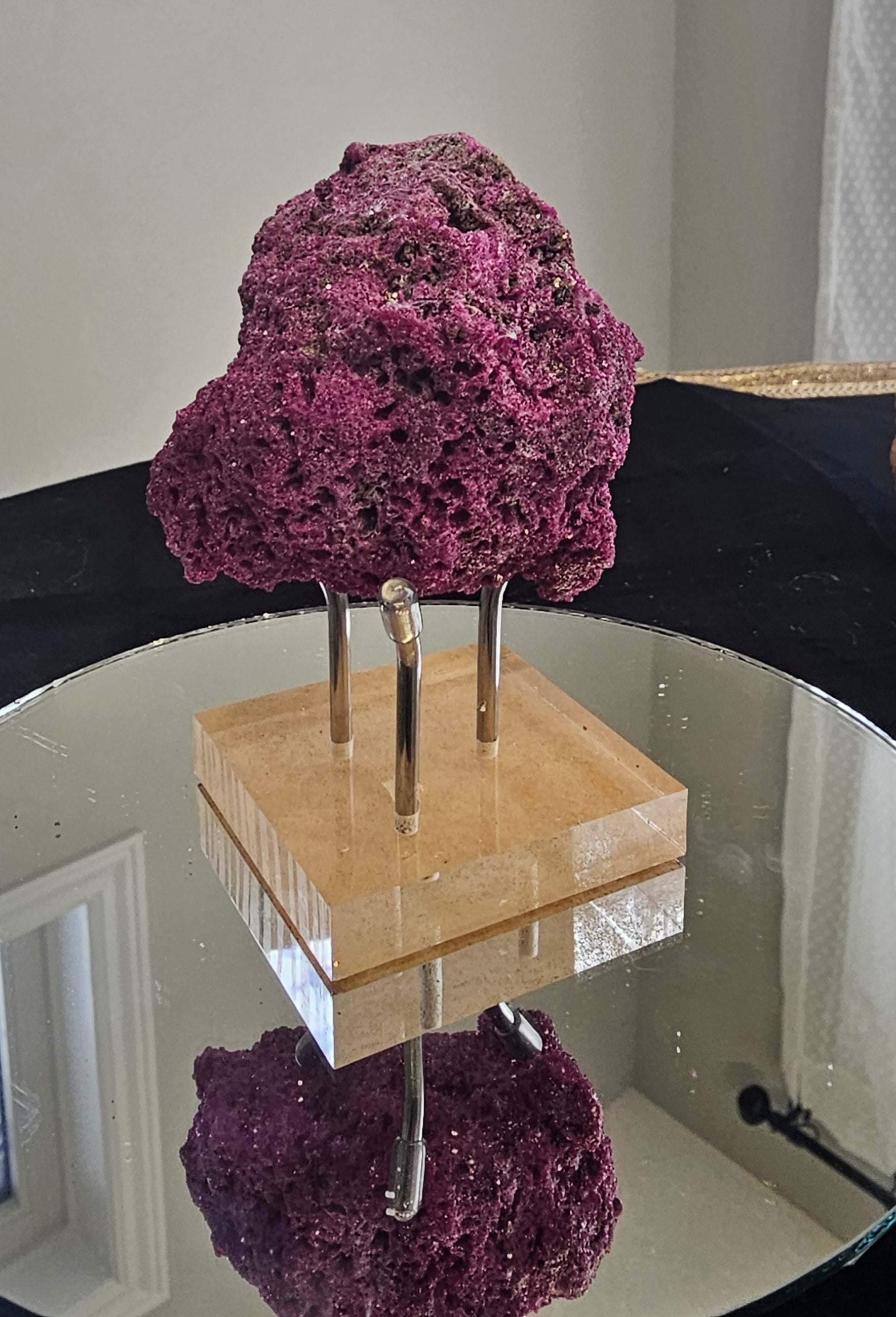 Ruby corundum druzy crystal