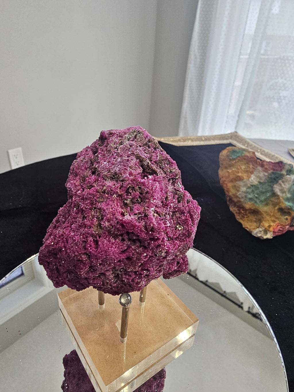 Ruby corundum druzy crystal