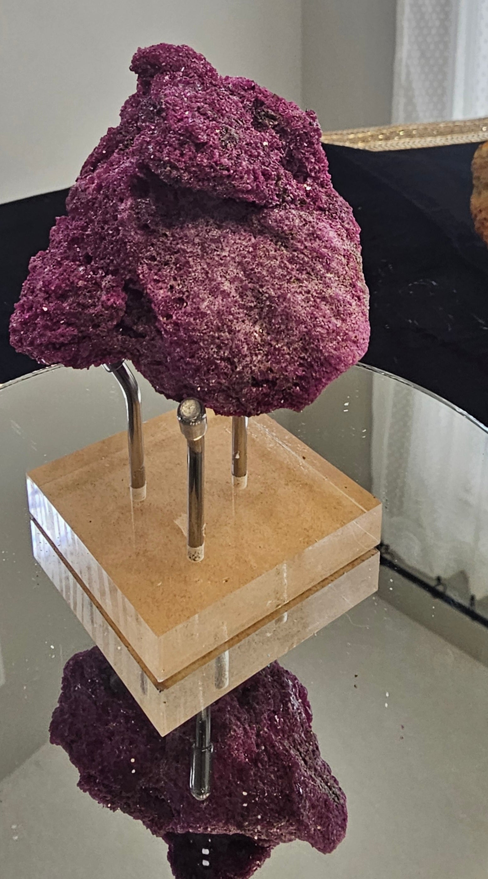 Ruby corundum druzy crystal