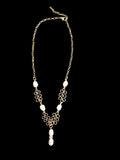 Gold-Tone Necklace with Mother of Pearl Beads