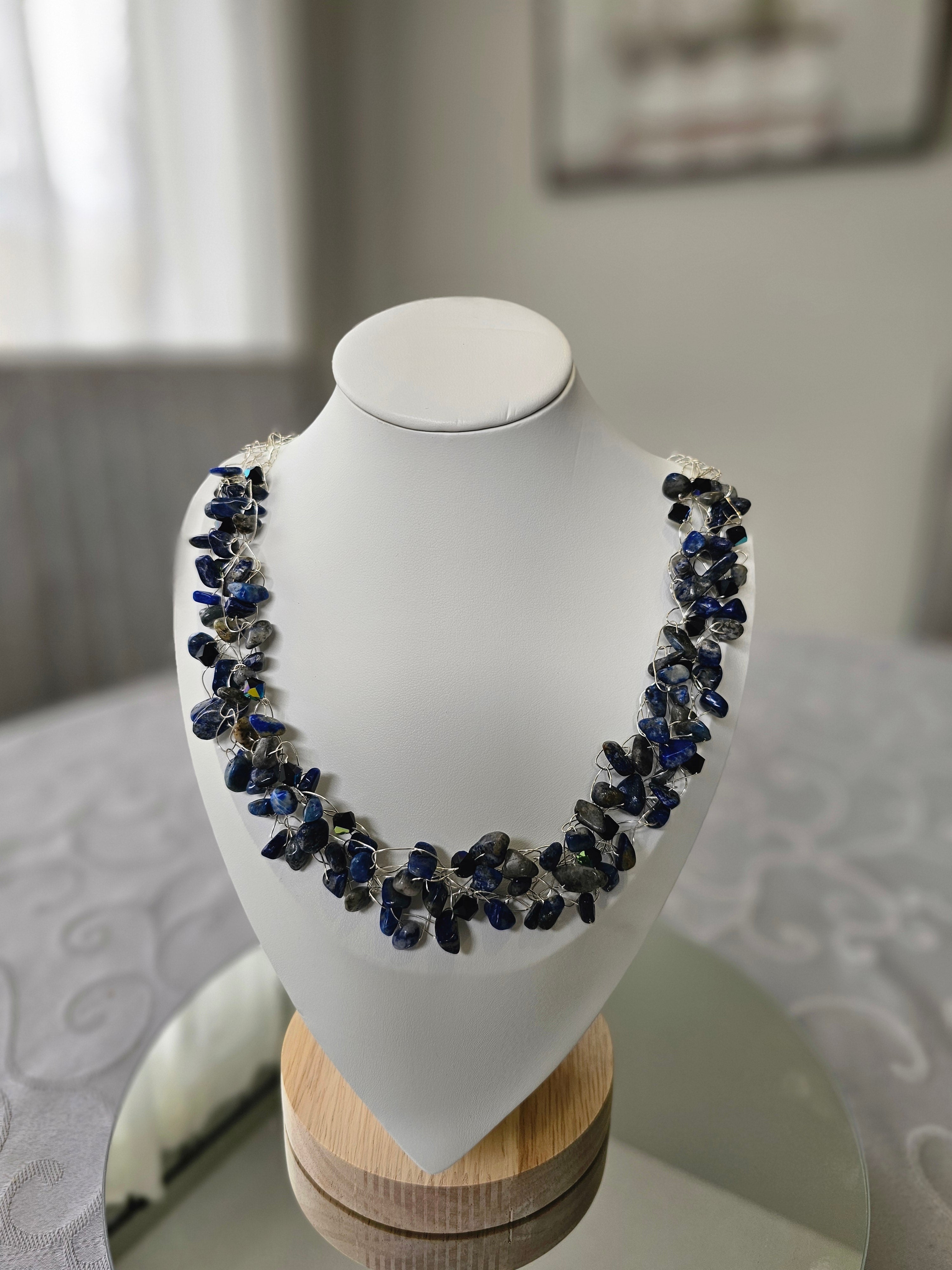 Lapis Lazuli & Czech Crystal Elegance Necklace