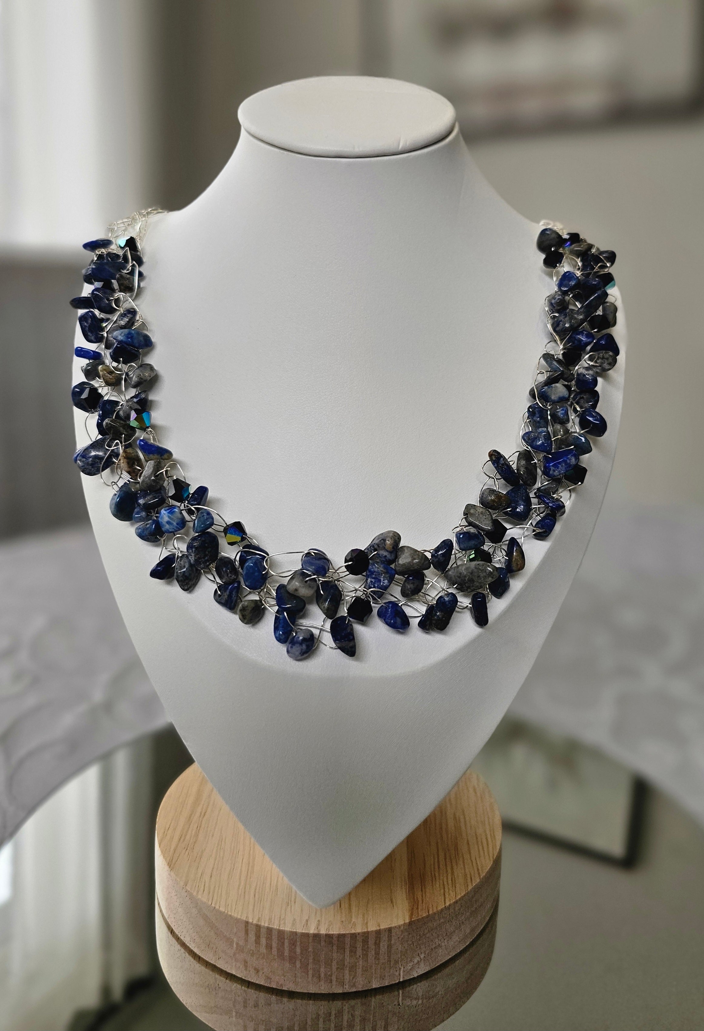 Lapis Lazuli & Czech Crystal Elegance Necklace