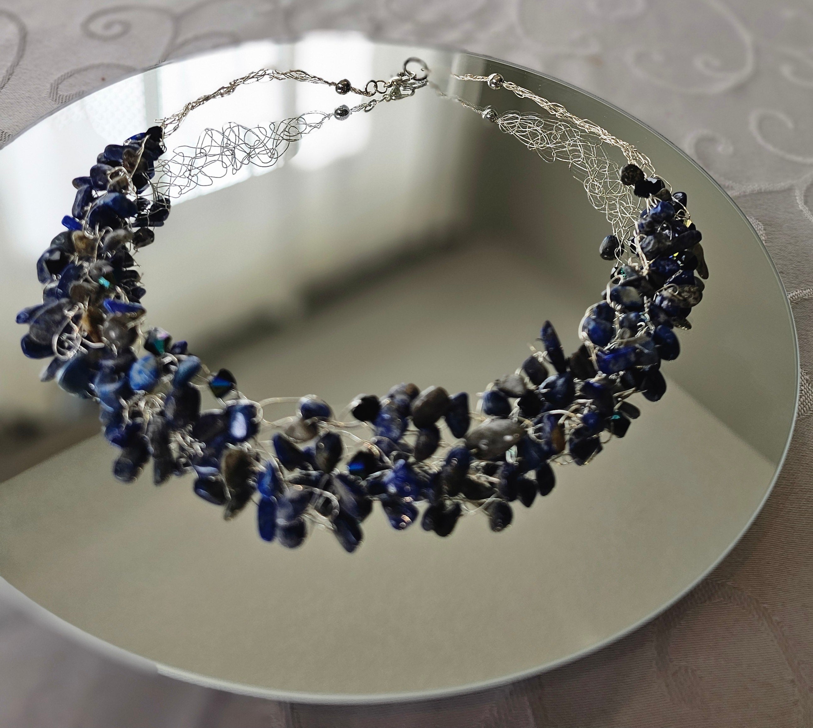 Lapis Lazuli & Czech Crystal Elegance Necklace