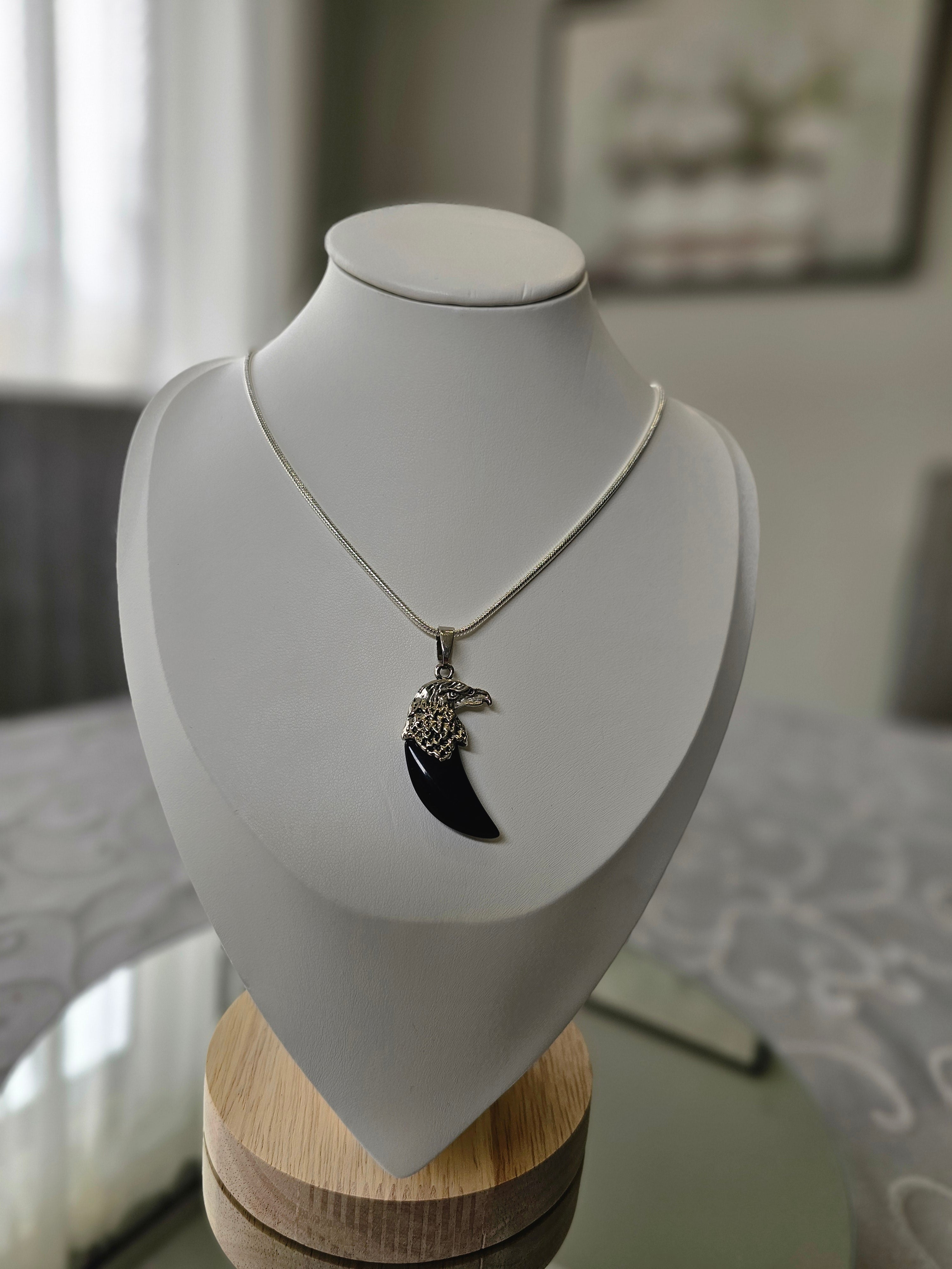Obsidian Eagle Claw Necklace